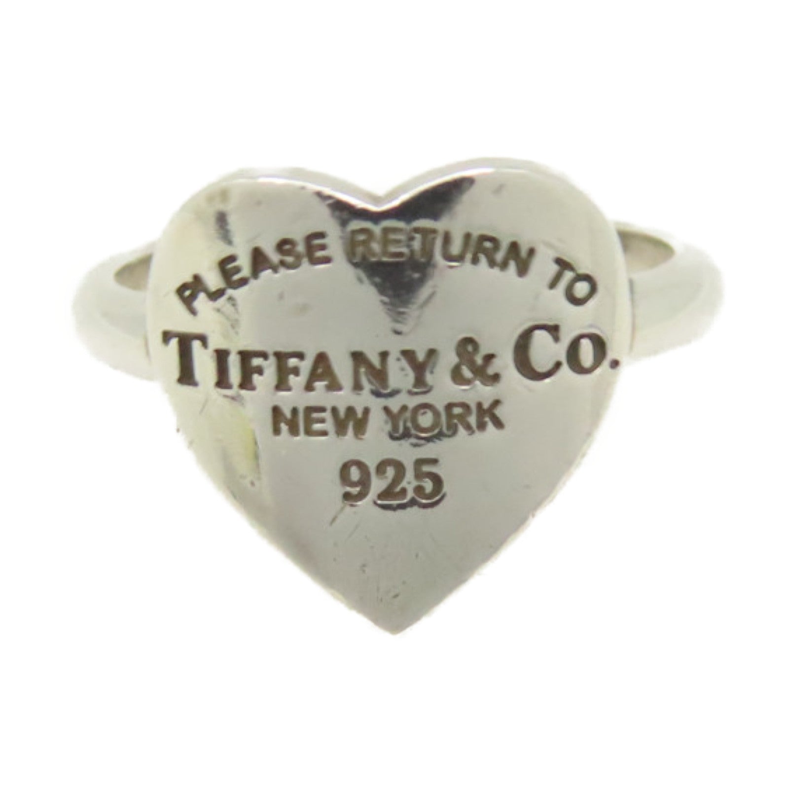 TIFFANY＆CO 925純銀Return to Tiffany Heart Signet Ring戒指US#4.25