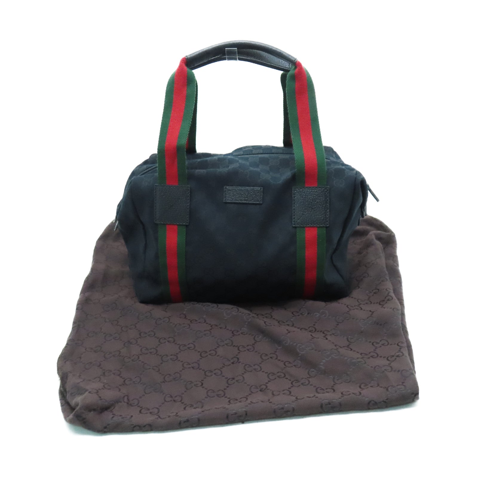 GUCCI 帆布Shoulder Bag黑扣肩背袋黑色