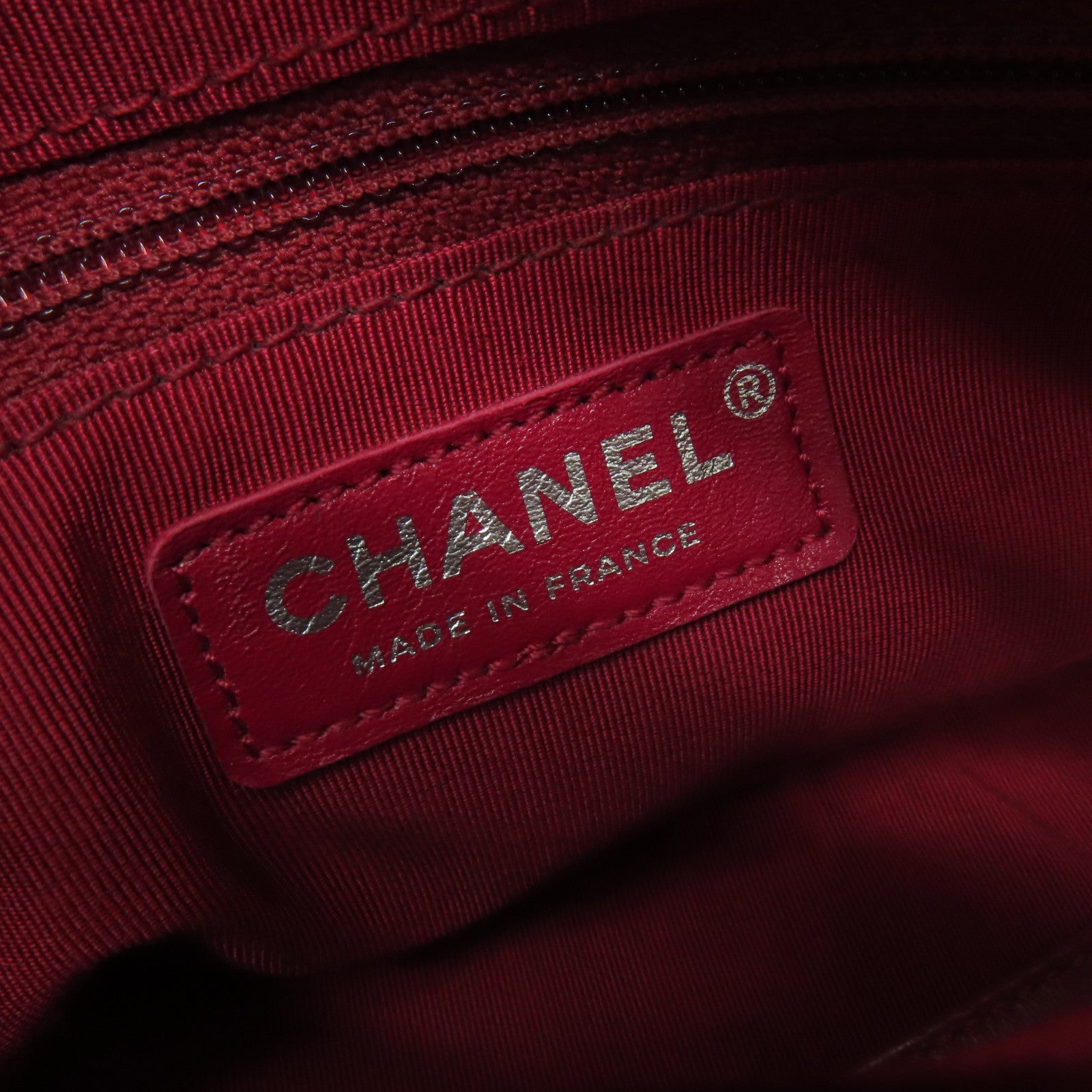 CHANEL 斜紋軟呢Gabrielle Hobo金扣/銀扣鏈帶肩背袋紅色