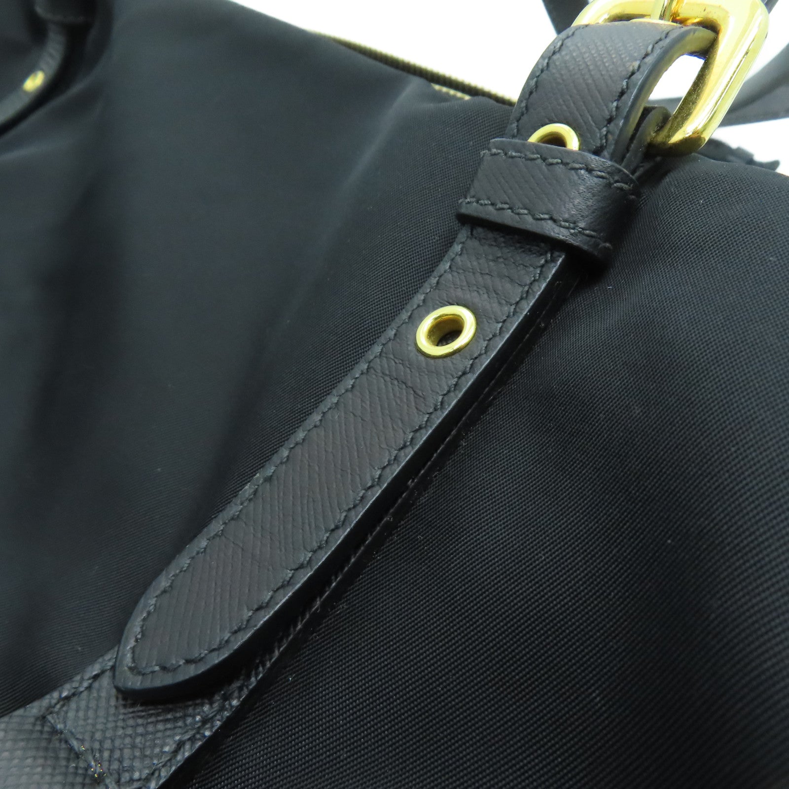 PRADA 尼龍2 Way Shoulder Handbag金扣肩背袋黑色