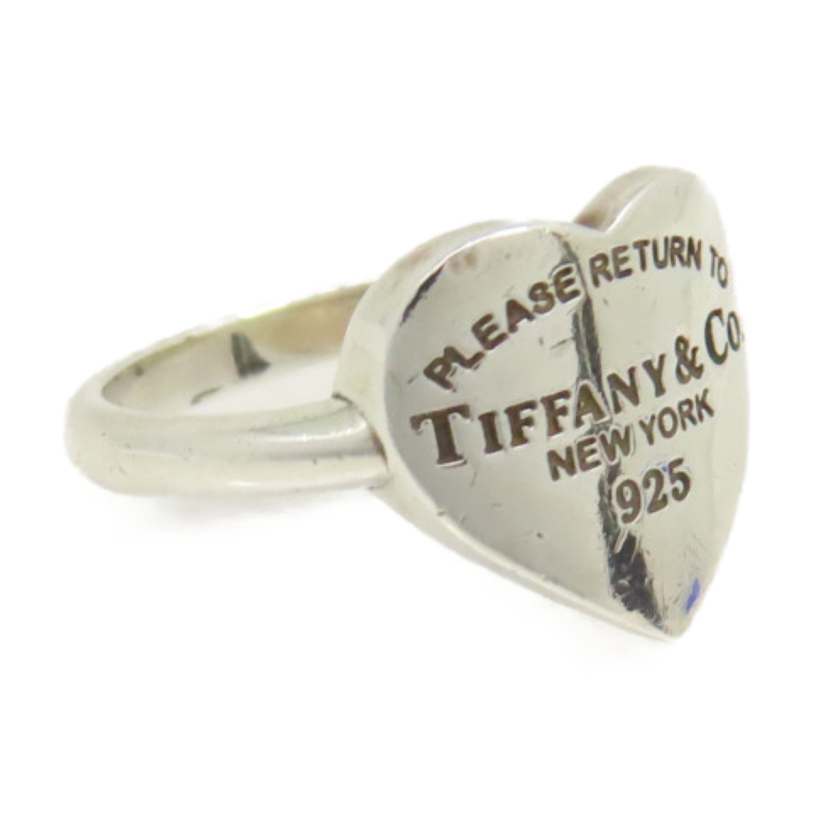 TIFFANY＆CO 925純銀Return to Tiffany Heart Signet Ring戒指US#4.25