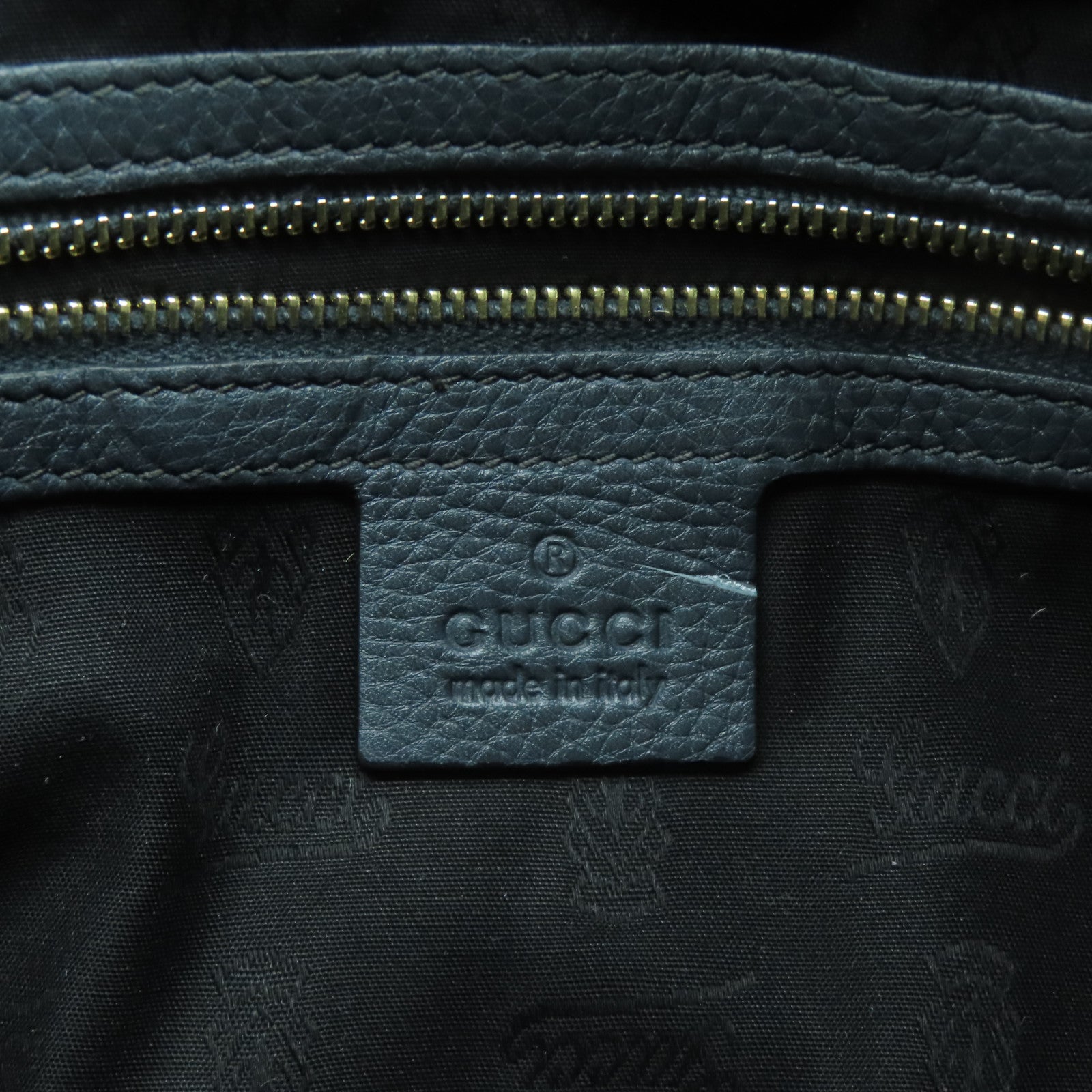 GUCCI 牛皮皮革Heritage Shoulder Bag金扣肩背袋灰色