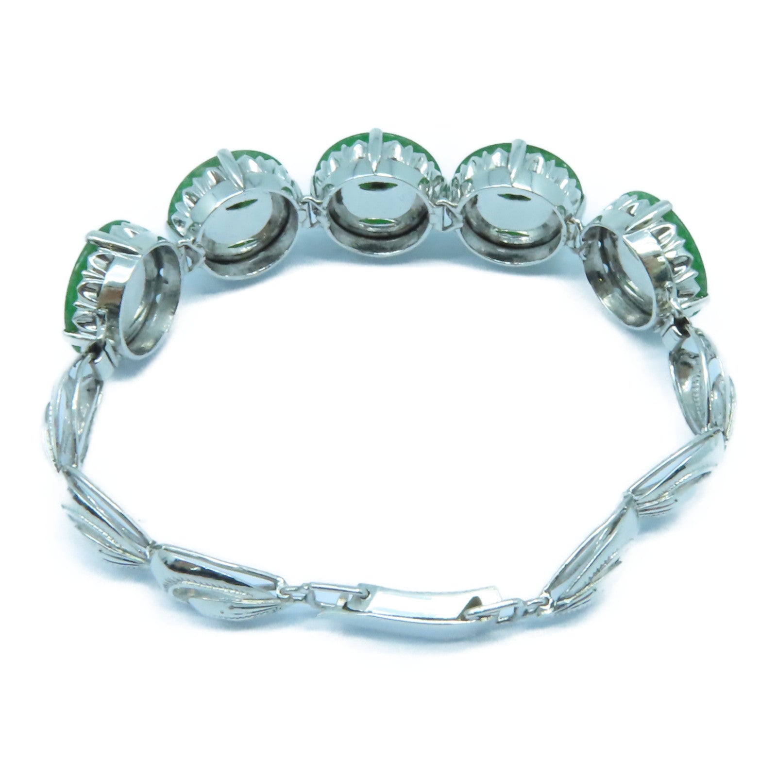 JEWELRY 4K白金Jade Bracelet翡翠手鏈綠色/銀色
