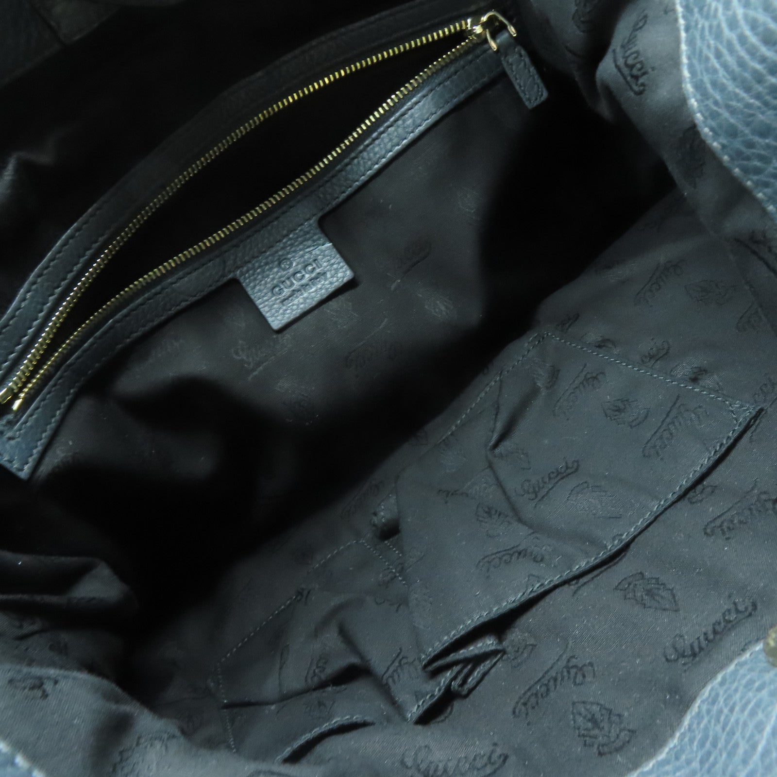 GUCCI 牛皮皮革Heritage Shoulder Bag金扣肩背袋灰色
