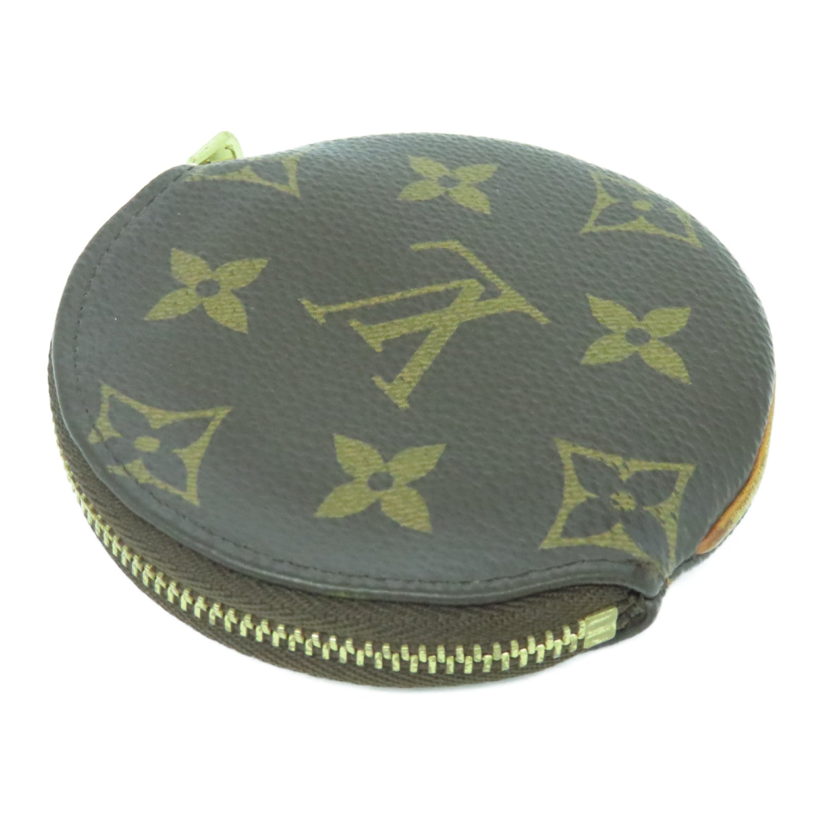 LOUIS VUITTON Monogram Coin Case金扣零钱包啡色