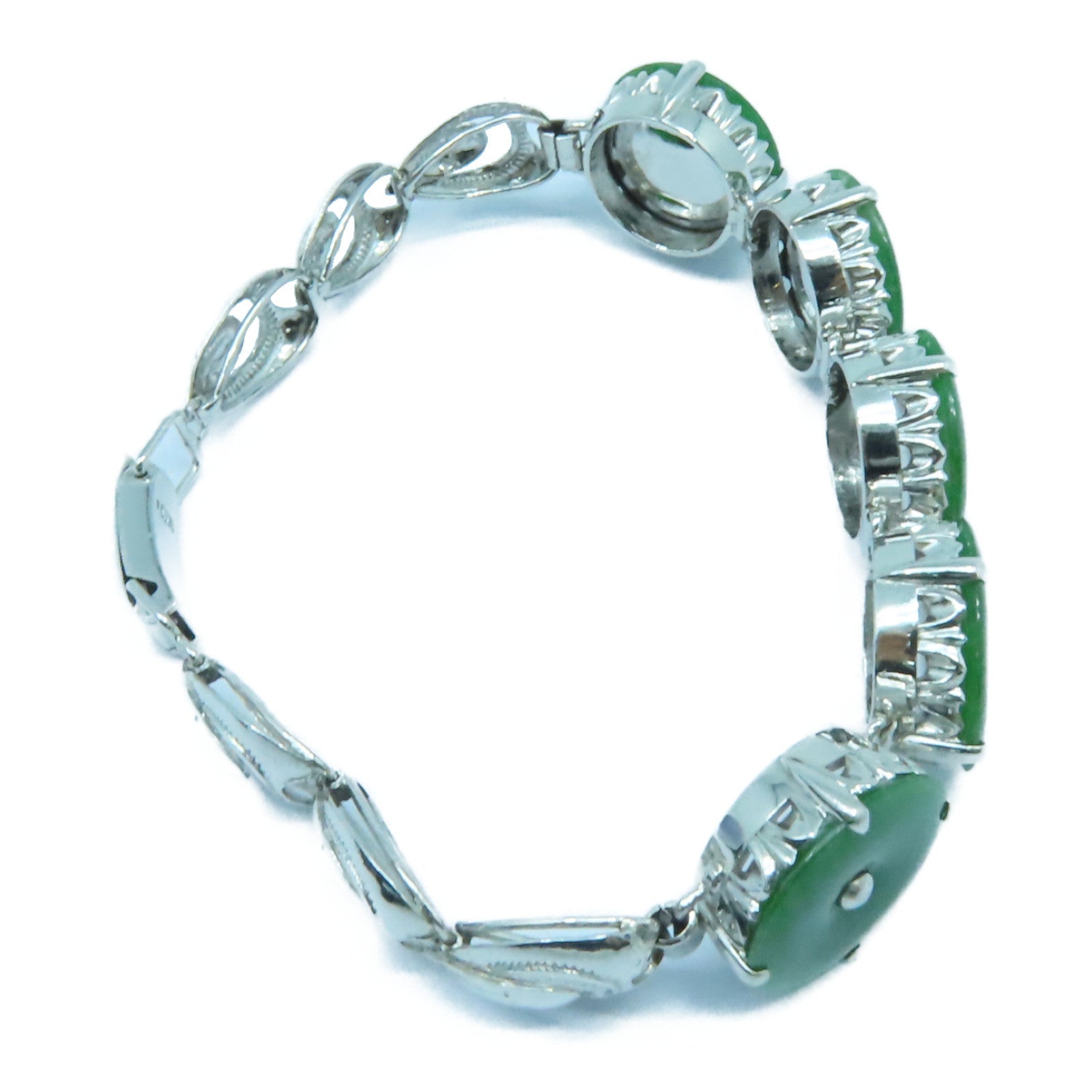 JEWELRY 4K白金Jade Bracelet翡翠手鏈綠色/銀色