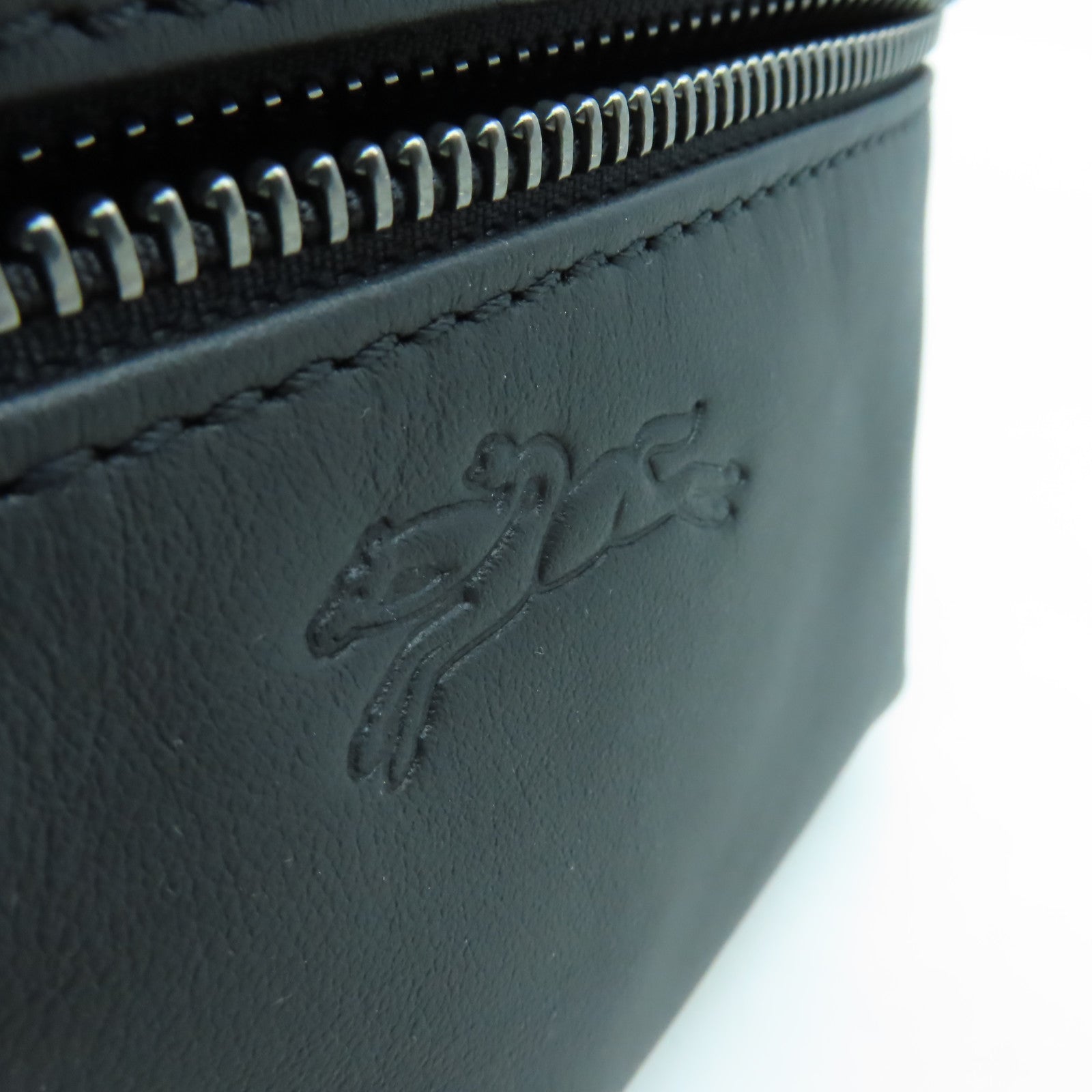 Longchamp 牛皮皮革２Way Shoulder Bag黑扣手挽肩背兩用袋黑色