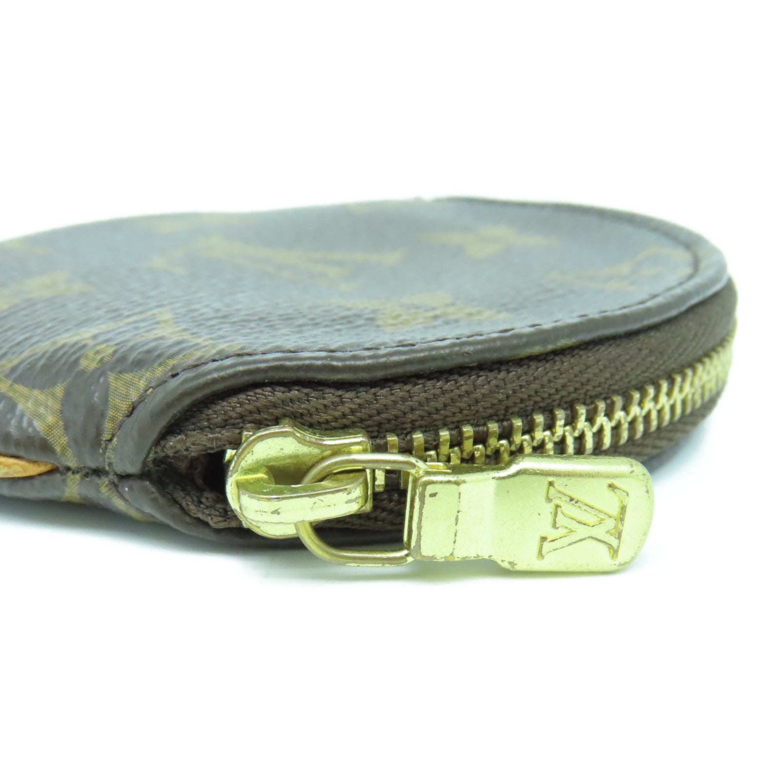 LOUIS VUITTON Monogram Coin Case金扣零钱包啡色