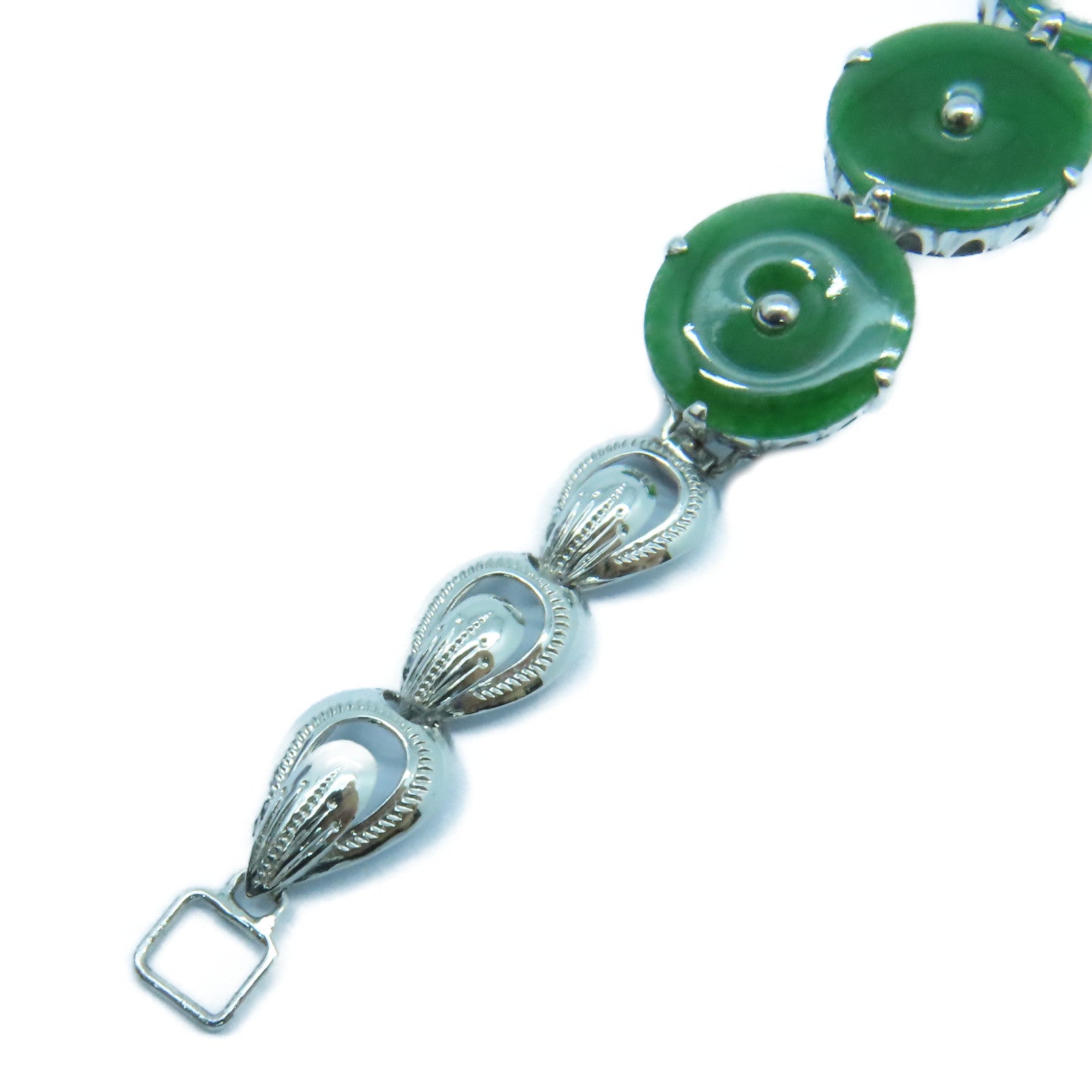 JEWELRY 4K白金Jade Bracelet翡翠手鏈綠色/銀色