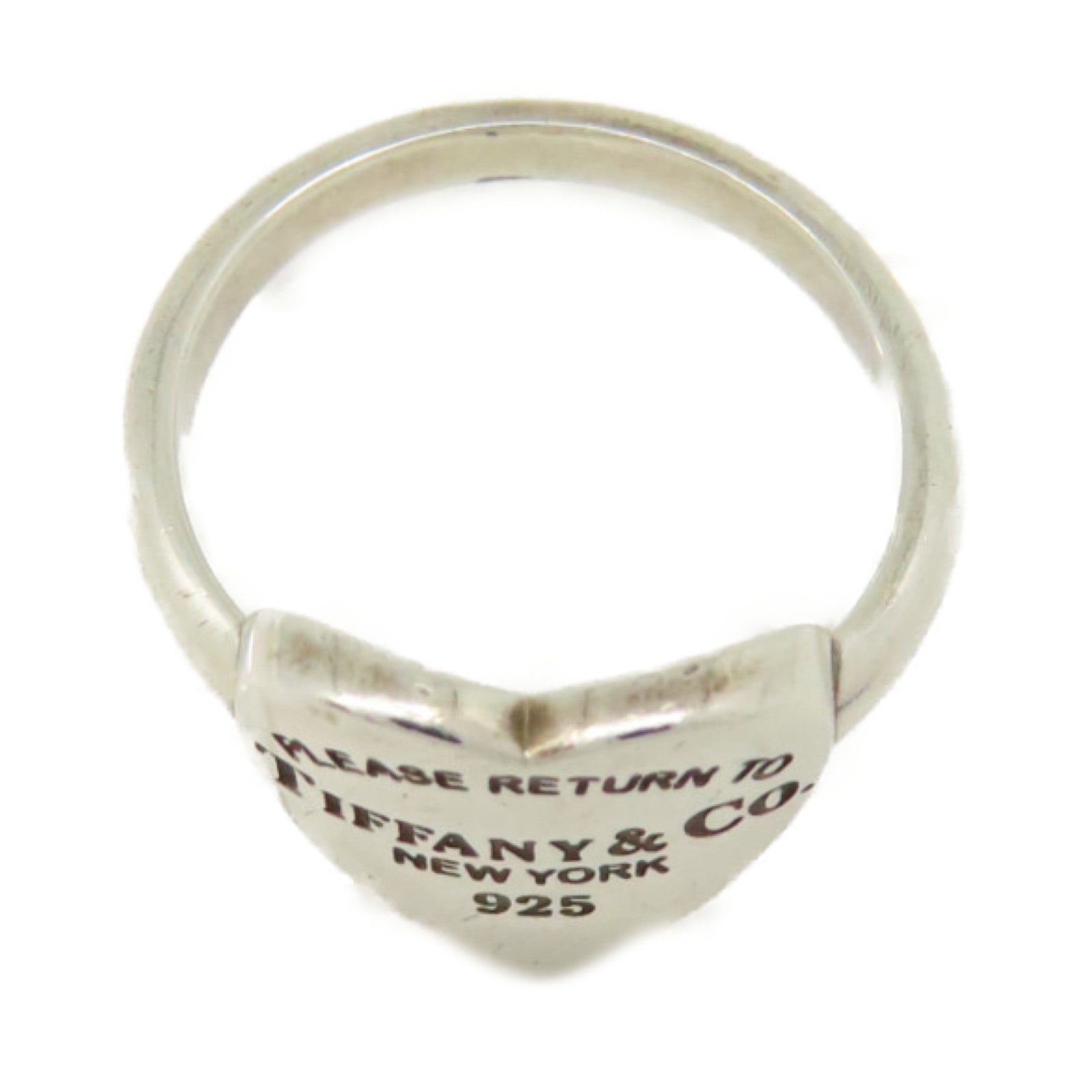 TIFFANY＆CO 925純銀Return to Tiffany Heart Signet Ring戒指US#4.25