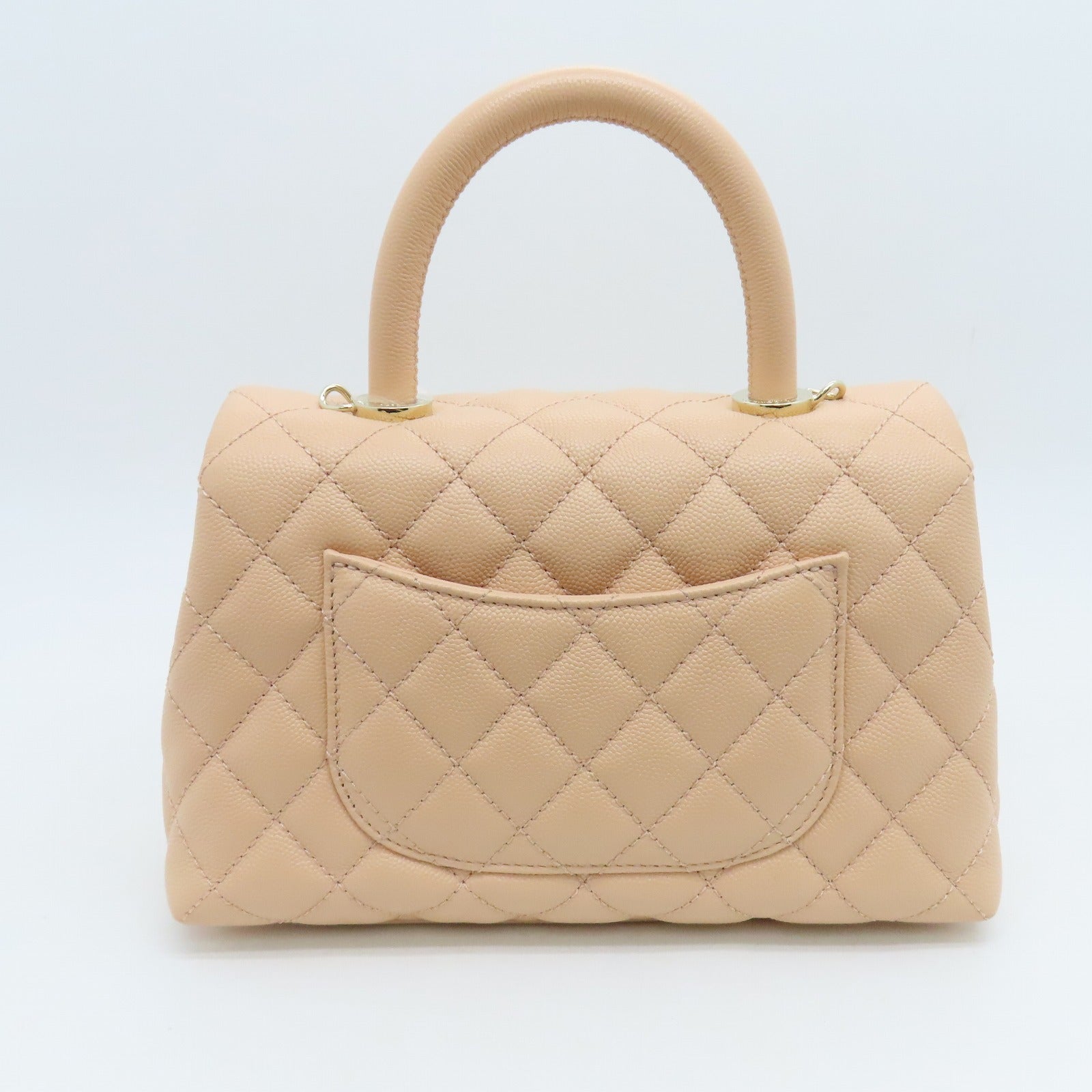 CHANEL 菱格Caviar皮革2 Way Shoulder Bag金扣手挽肩背兩用袋粉紅色