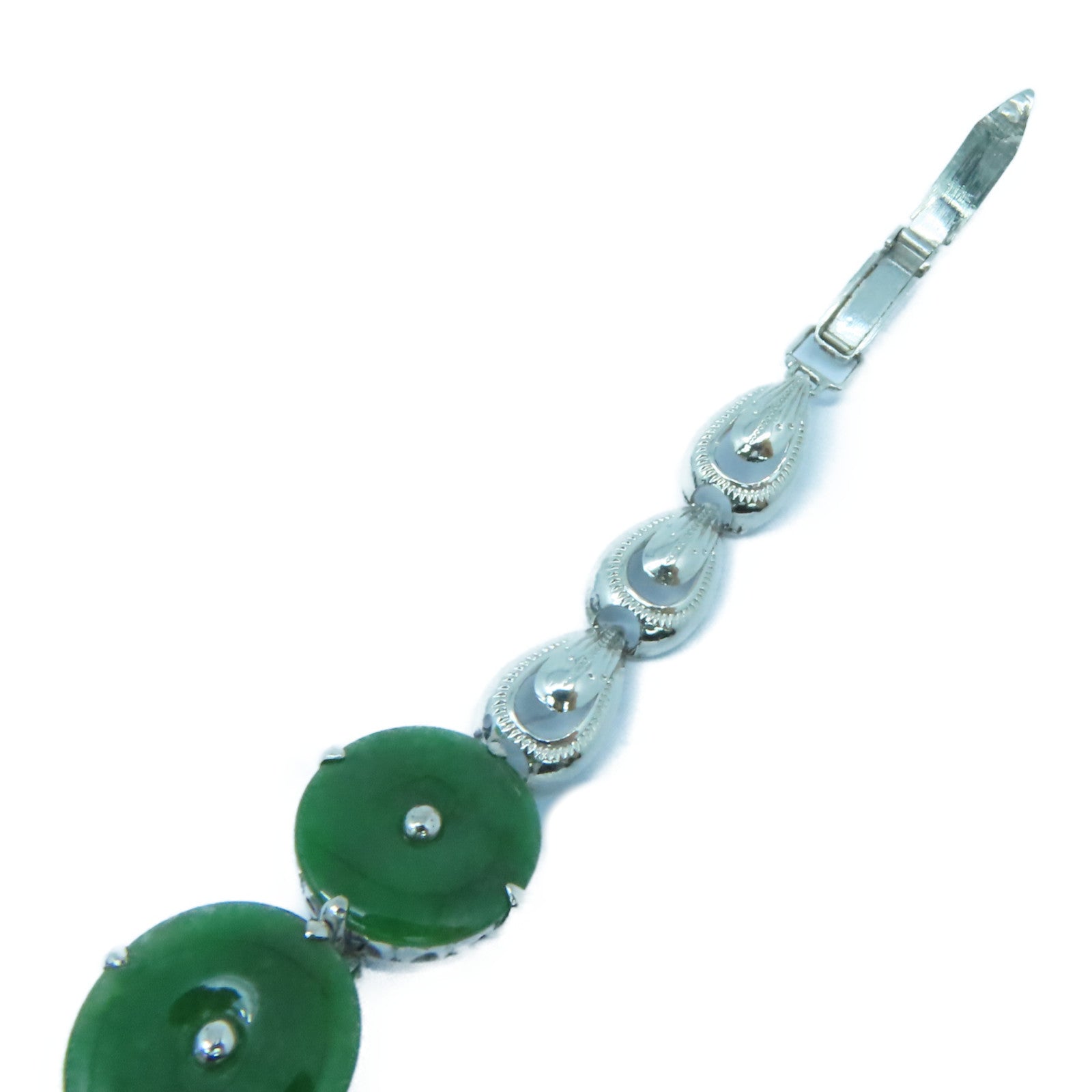 JEWELRY 4K白金Jade Bracelet翡翠手鏈綠色/銀色