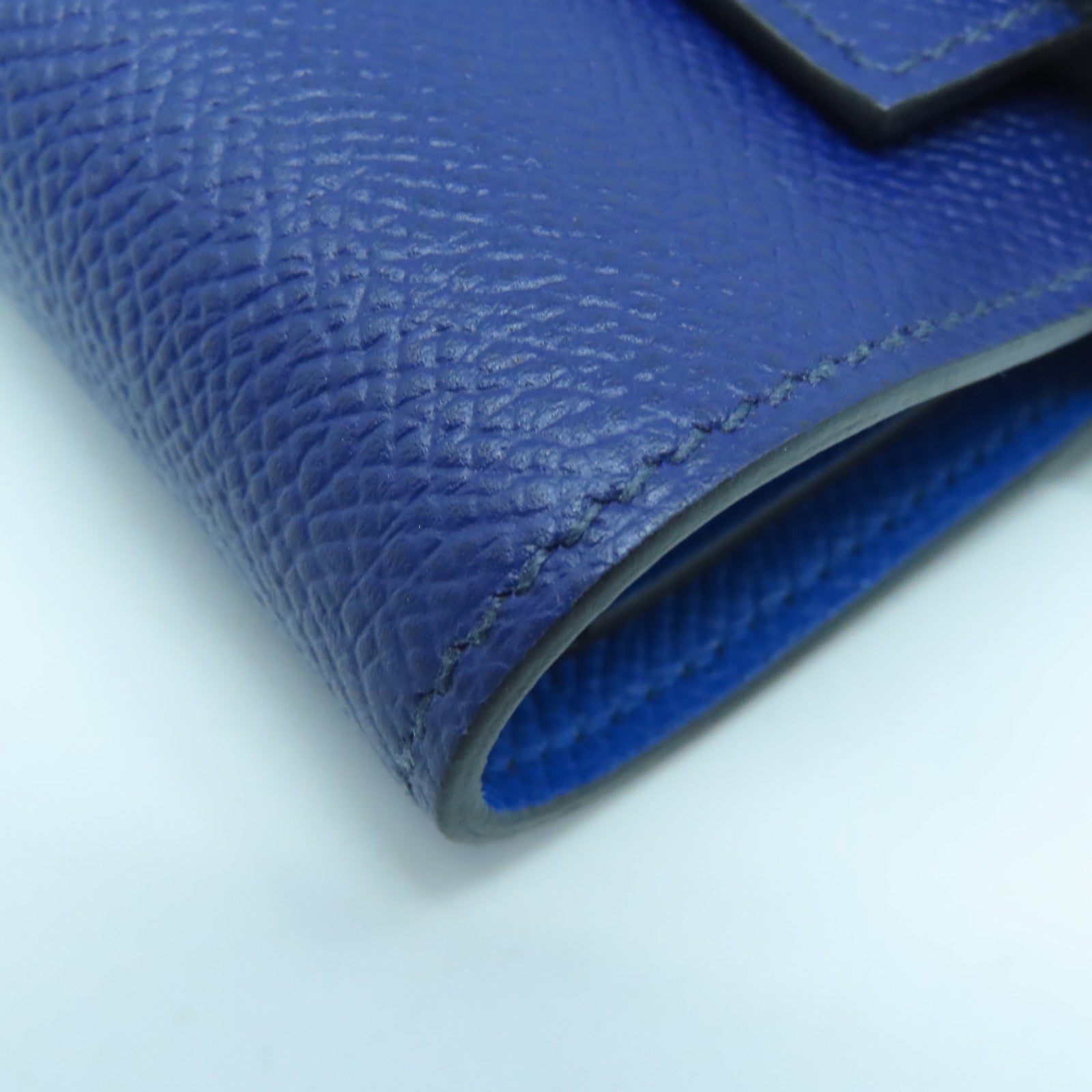 HERMES 【激減優惠】Veau Epsom皮革Kelly Wallet長錢包閃電藍色