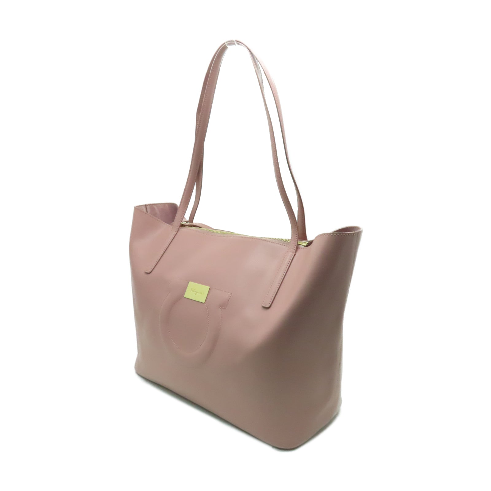 Salvatore Ferragamo 牛皮皮革Shoulder Tote金扣肩背袋粉紅色
