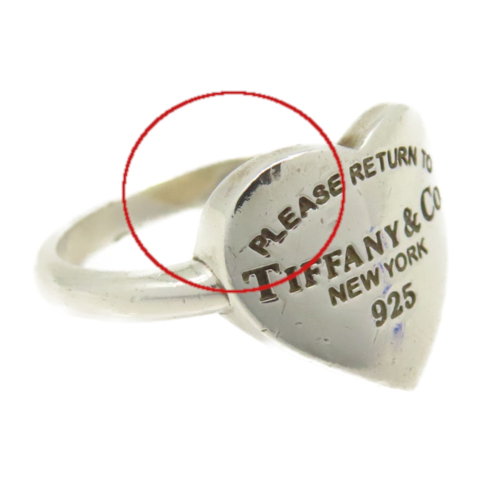 TIFFANY＆CO 925純銀Return to Tiffany Heart Signet Ring戒指US#4.25