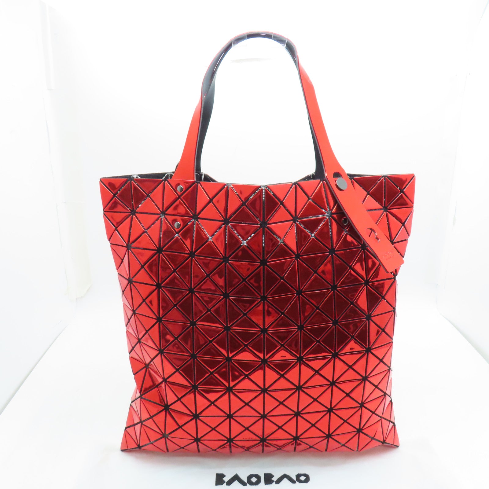 ISSEY MIYAKE PVC Tote Bag银扣手挽袋红色