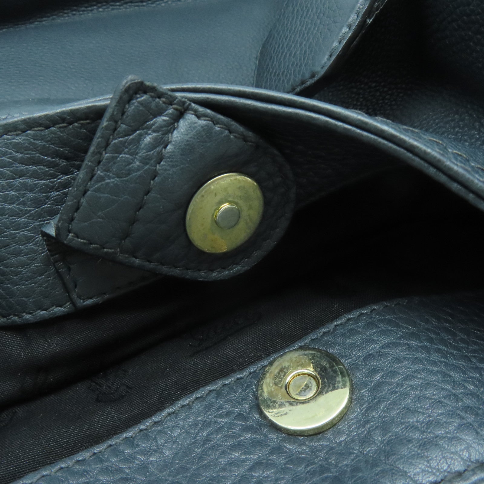 GUCCI 牛皮皮革Heritage Shoulder Bag金扣肩背袋灰色