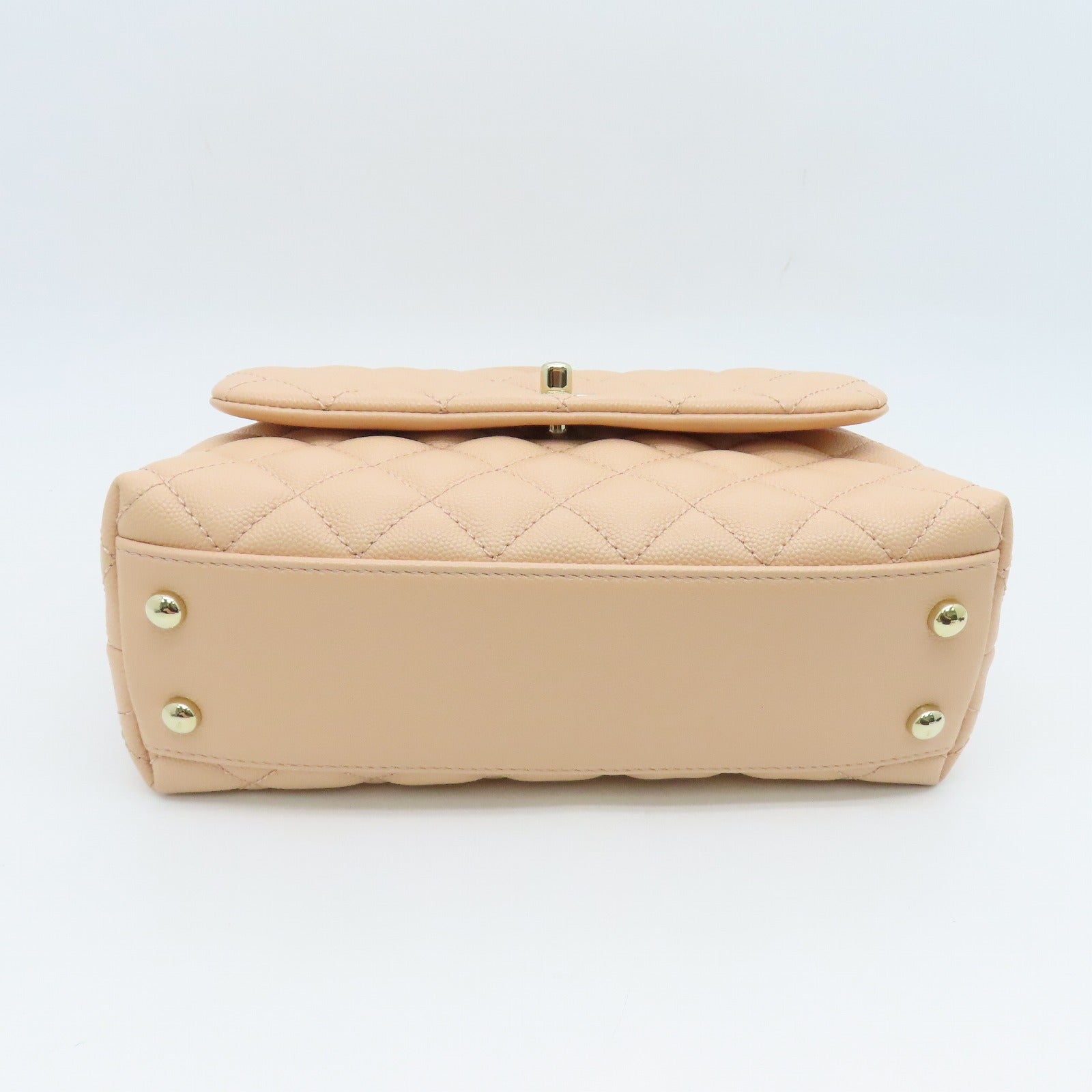 CHANEL 菱格Caviar皮革2 Way Shoulder Bag金扣手挽肩背兩用袋粉紅色