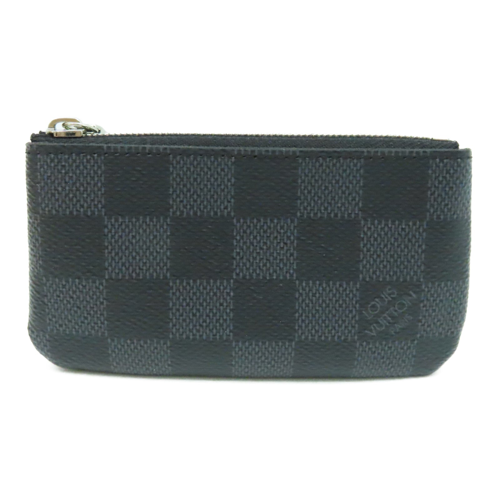 LOUIS VUITTON Damier Graphite Key Case銀扣鎖匙包/零錢包黑色