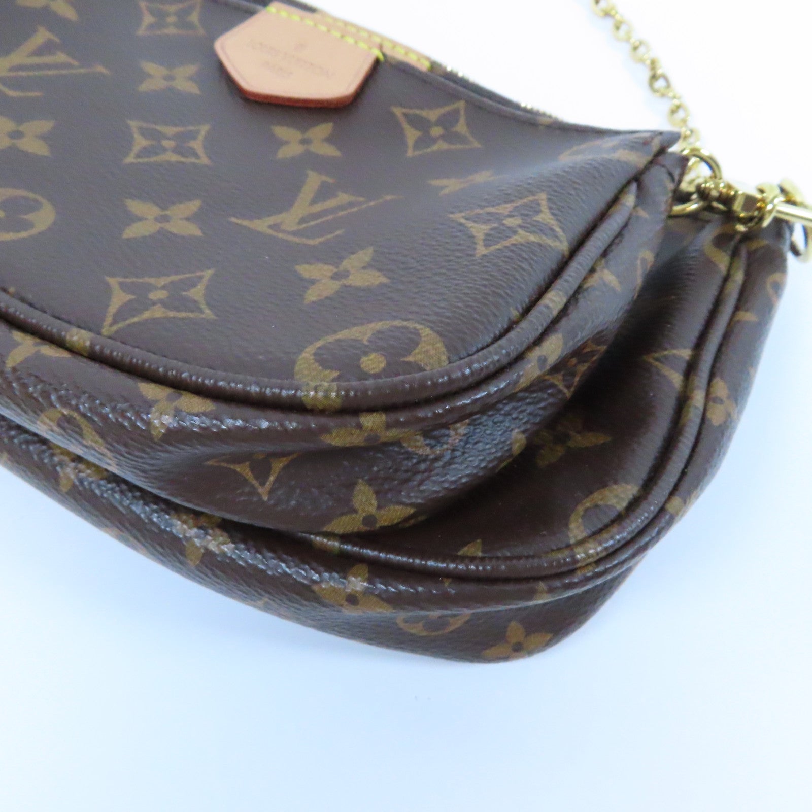 LOUIS VUITTON Monogram Multi Pochette Accessories金扣手挽肩背兩用袋啡色/粉紅色