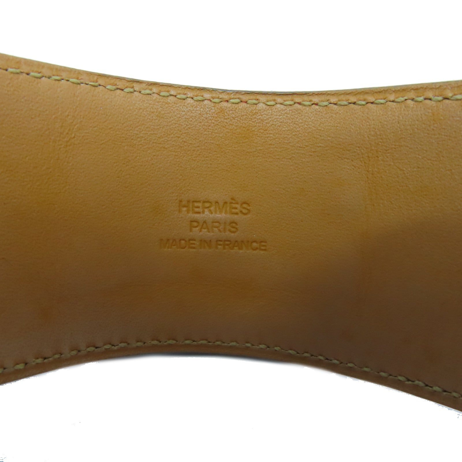HERMES Epsom皮革Collier De Chien金扣手鐲蜜桃紅色