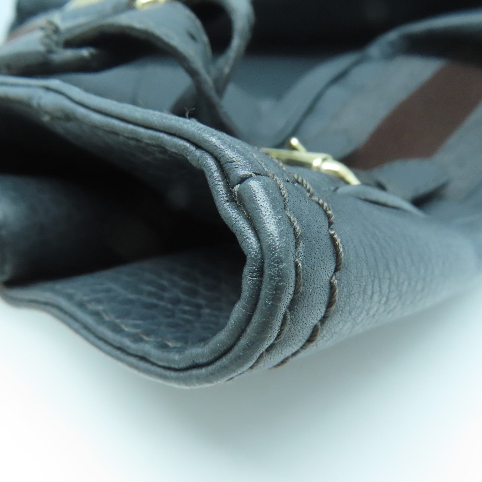 GUCCI 牛皮皮革Heritage Shoulder Bag金扣肩背袋灰色