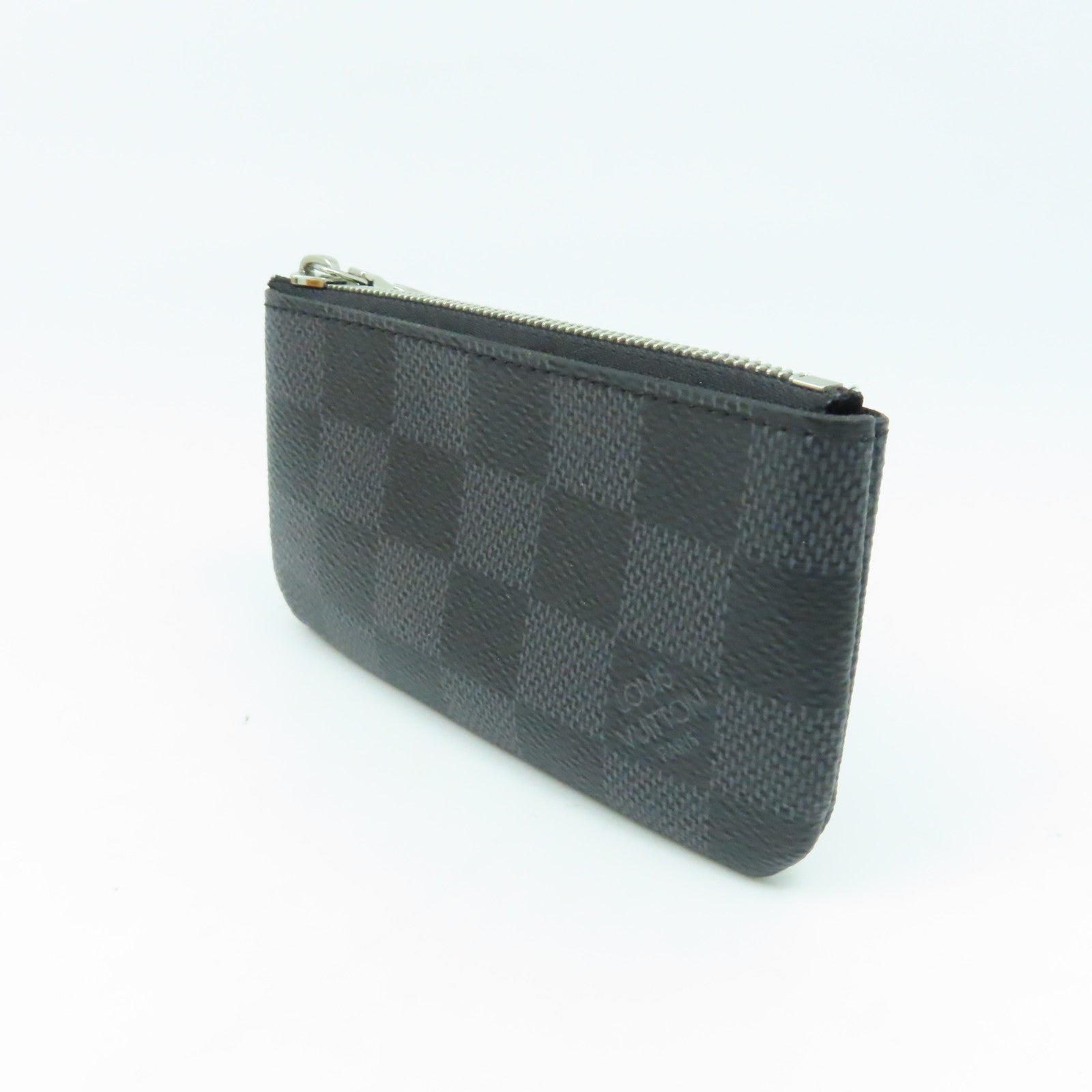LOUIS VUITTON Damier Graphite Key Case銀扣鎖匙包/零錢包黑色