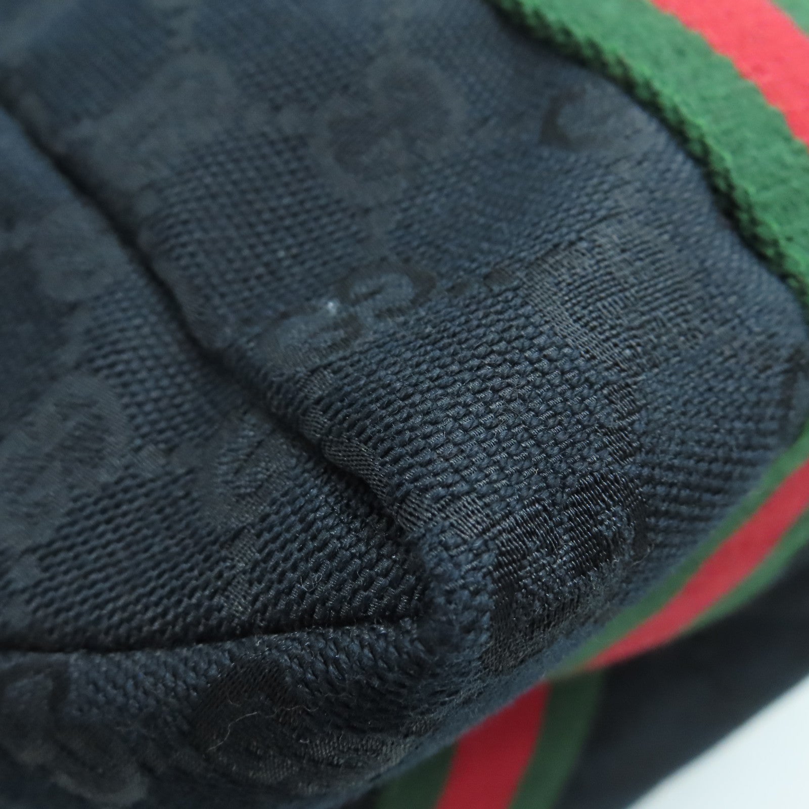 GUCCI 帆布Shoulder Bag黑扣肩背袋黑色