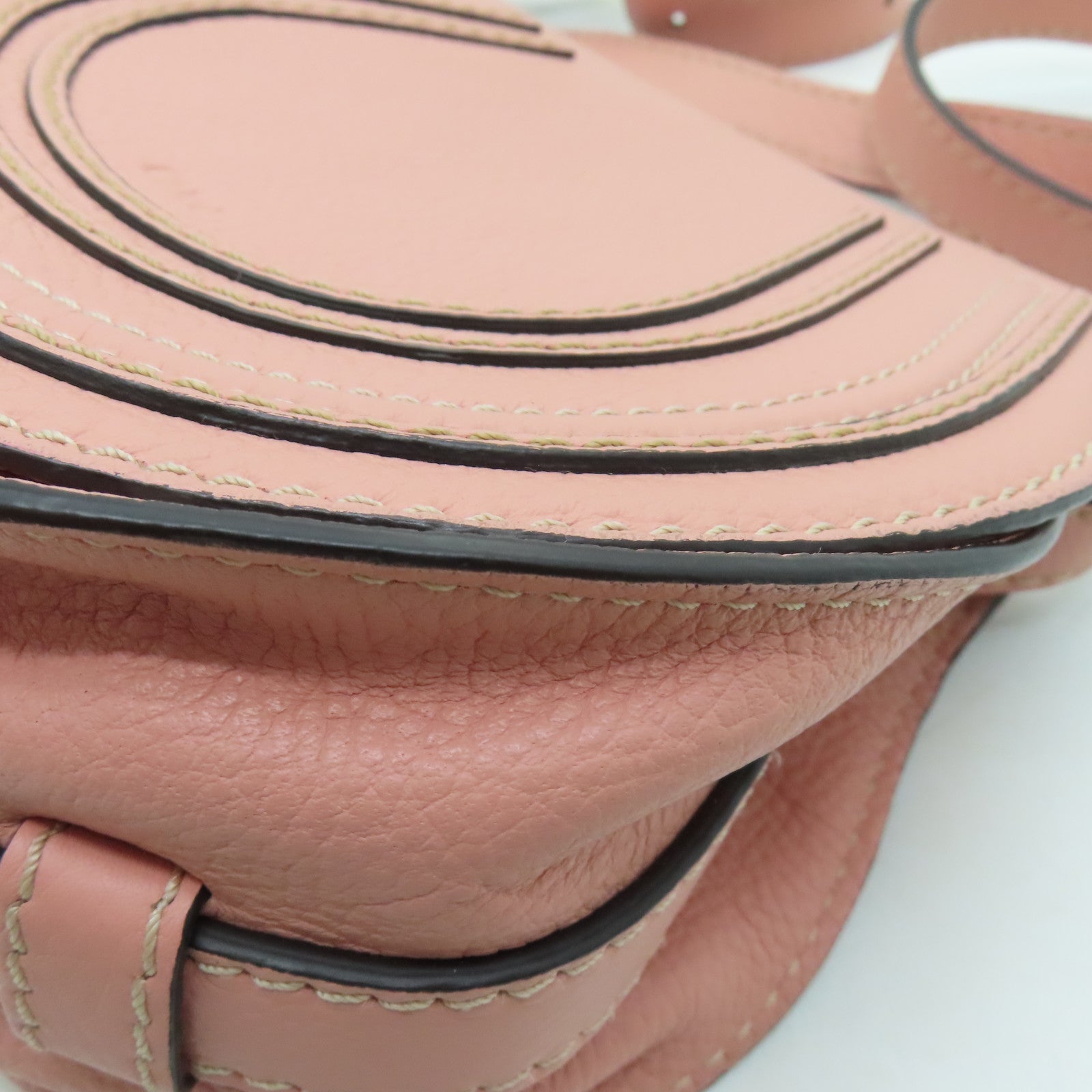 Chloe 牛皮皮革Small Marcie Bag金扣肩背袋粉紅色
