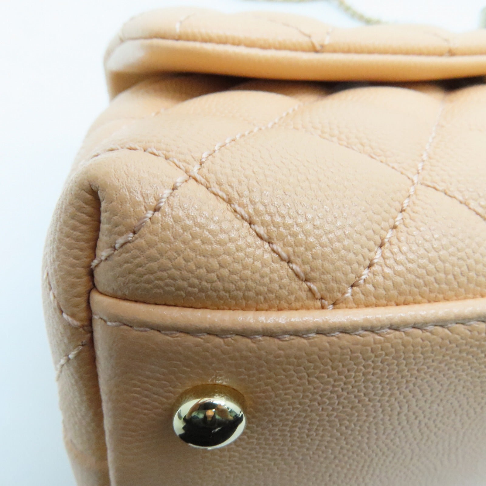 CHANEL 菱格Caviar皮革2 Way Shoulder Bag金扣手挽肩背兩用袋粉紅色