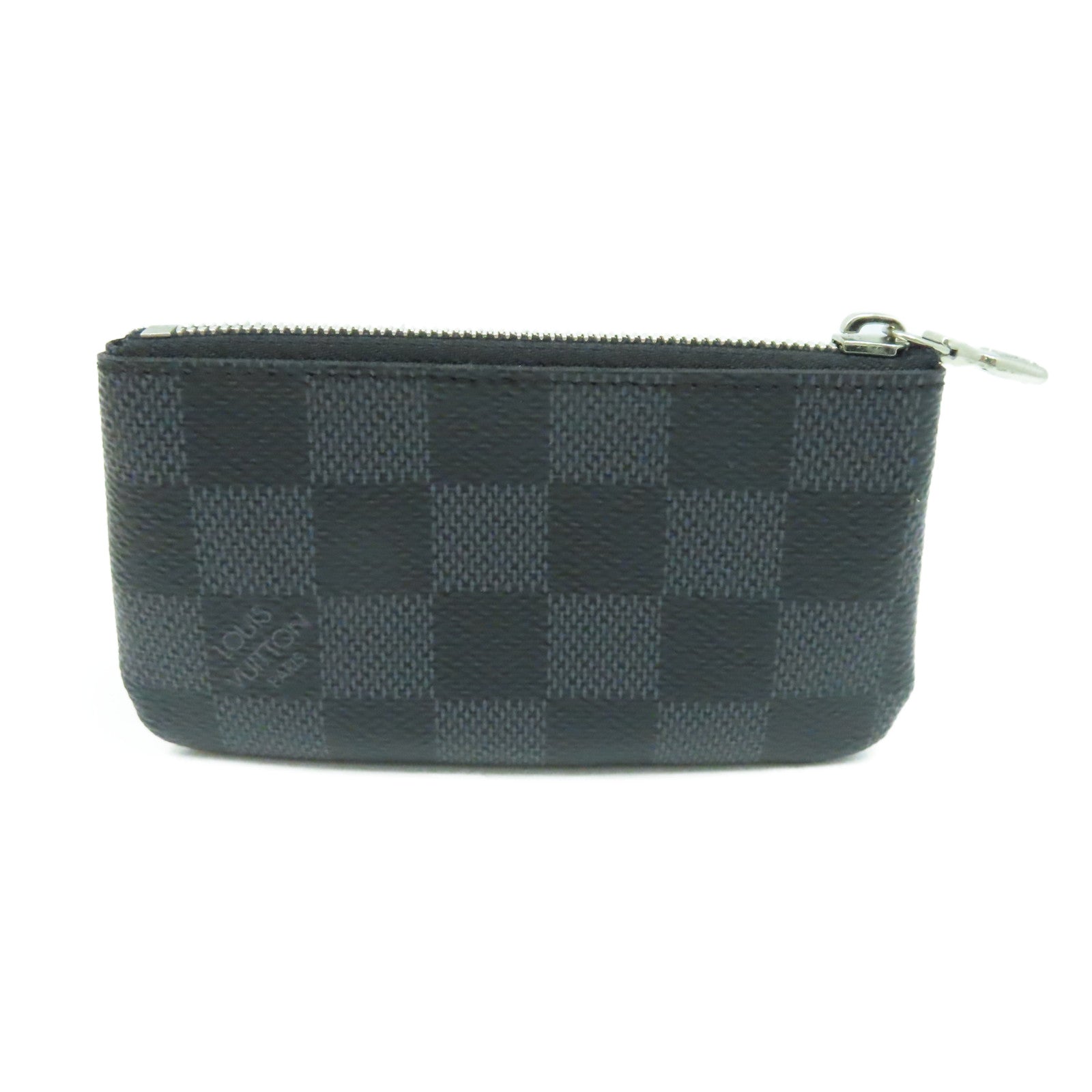 LOUIS VUITTON Damier Graphite Key Case銀扣鎖匙包/零錢包黑色