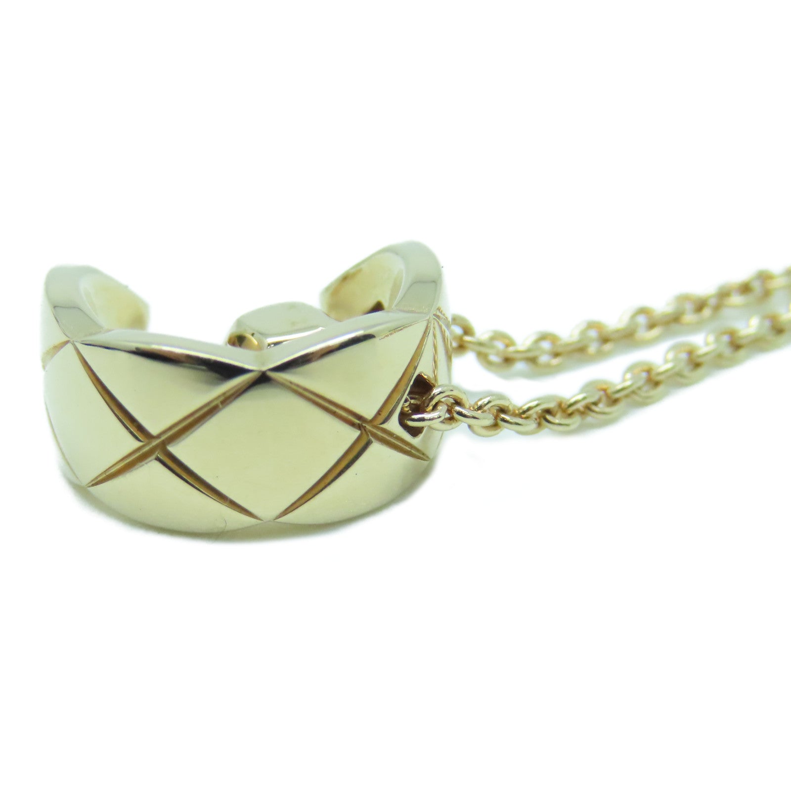 CHANEL 18K玫瑰金CoCo Necklace金扣項鍊