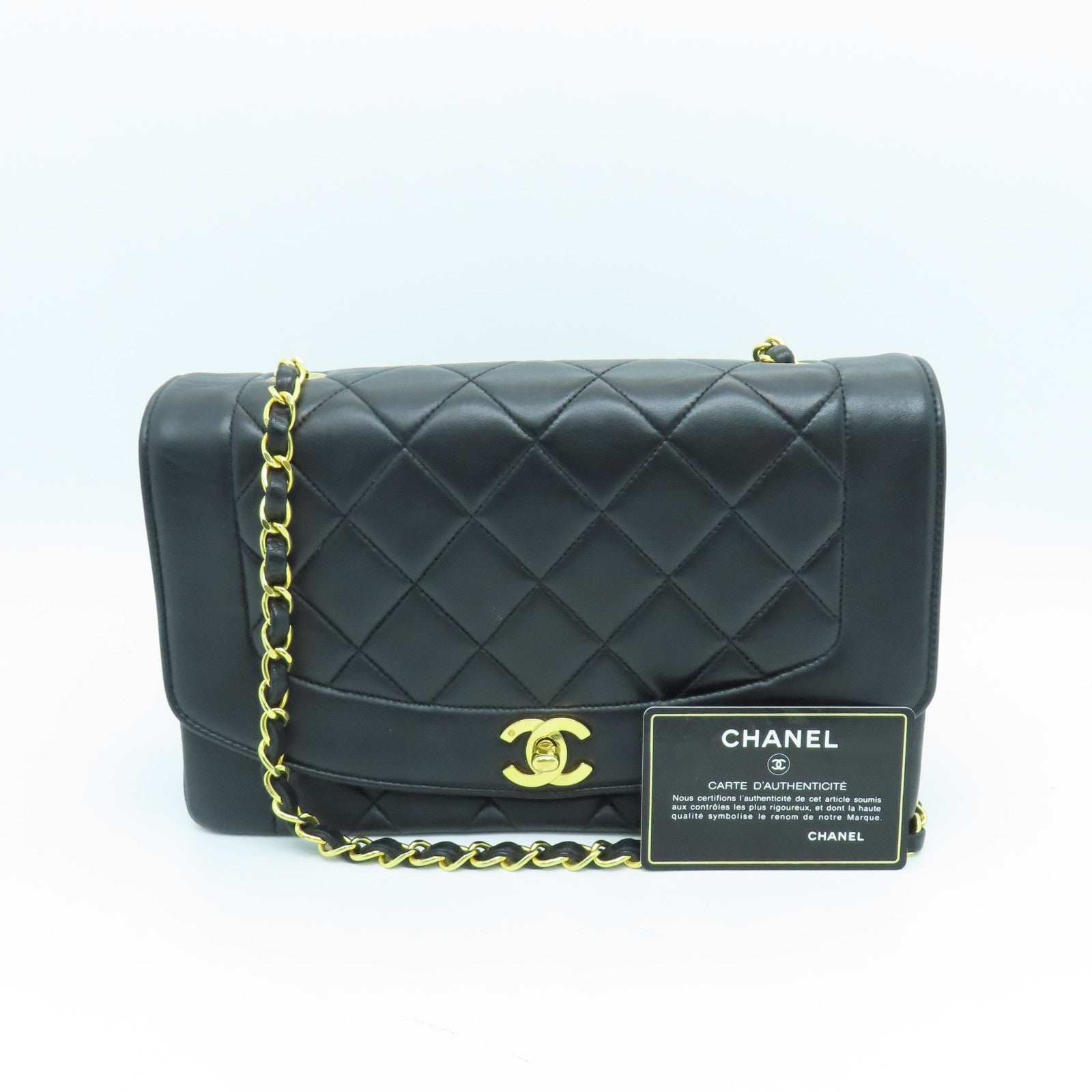 CHANEL 【激減優惠】菱格羊皮皮革Diana Chain Shoulder Bag鏈帶肩背袋黑色