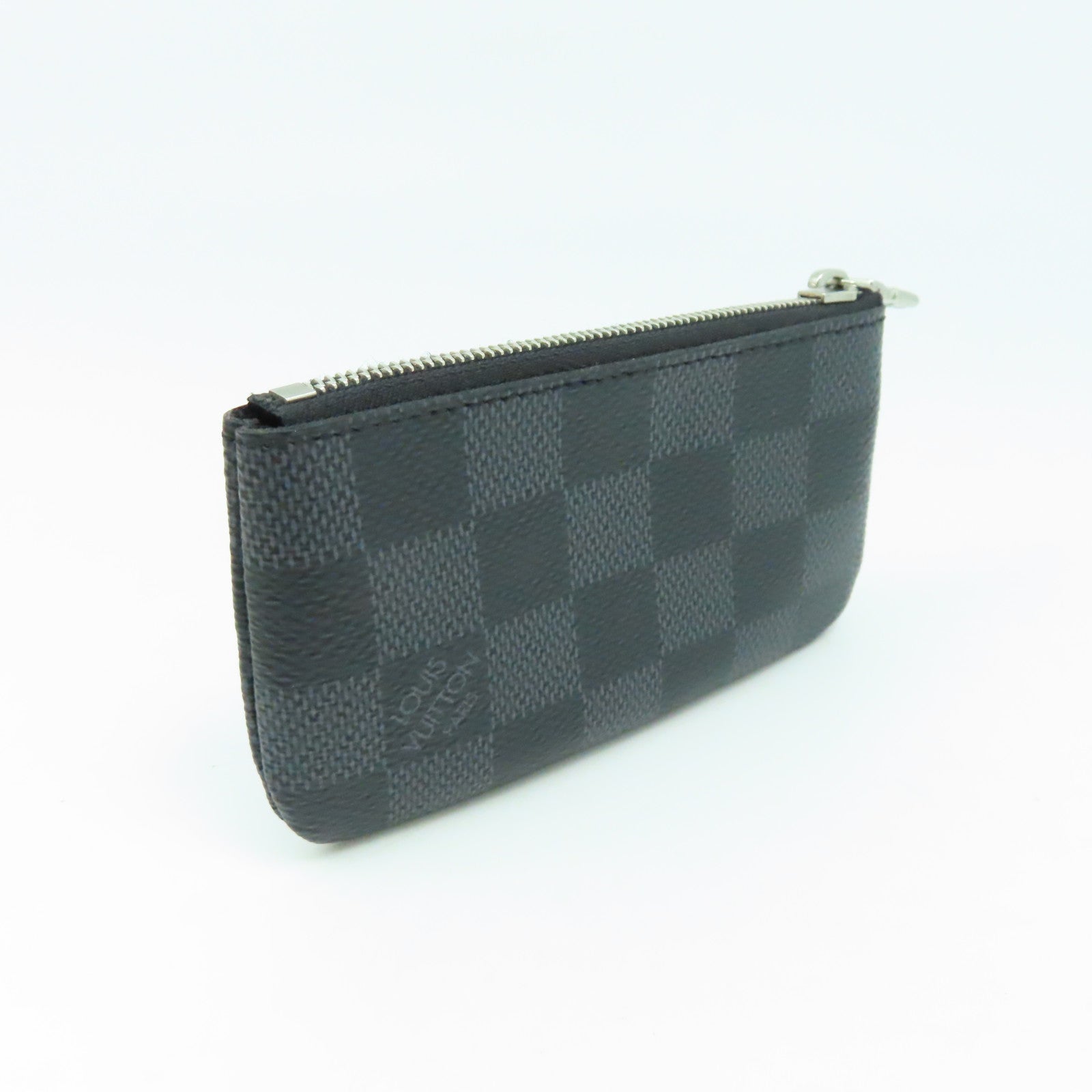 LOUIS VUITTON Damier Graphite Key Case銀扣鎖匙包/零錢包黑色