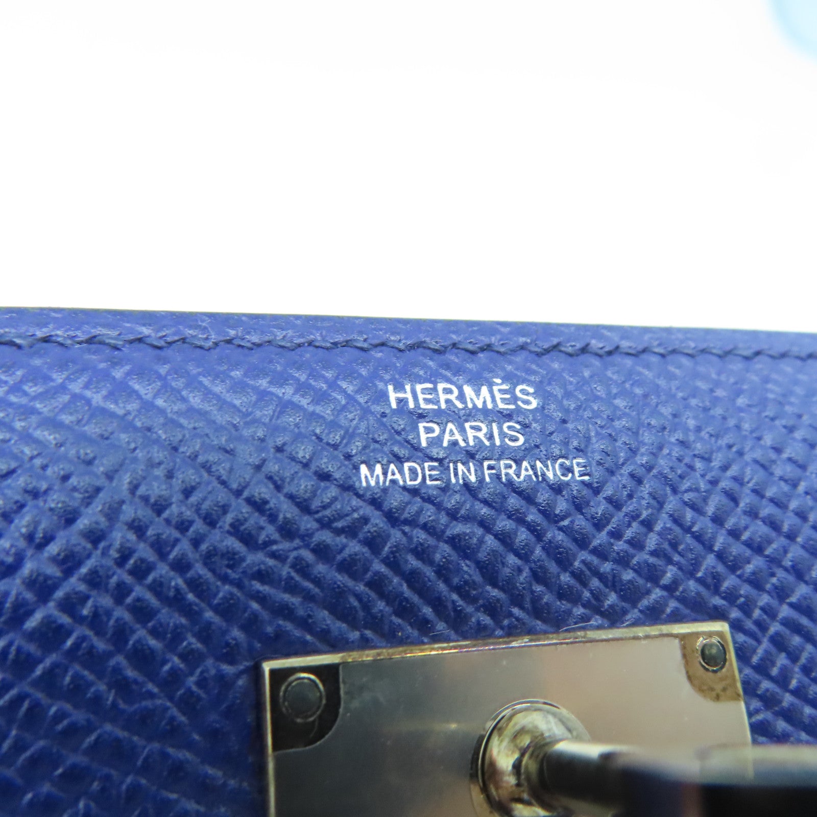 HERMES 【激減優惠】Veau Epsom皮革Kelly Wallet長錢包閃電藍色