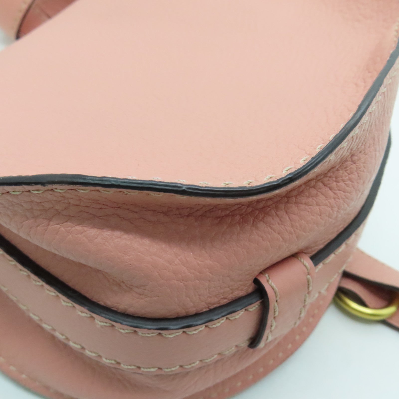 Chloe 牛皮皮革Small Marcie Bag金扣肩背袋粉紅色
