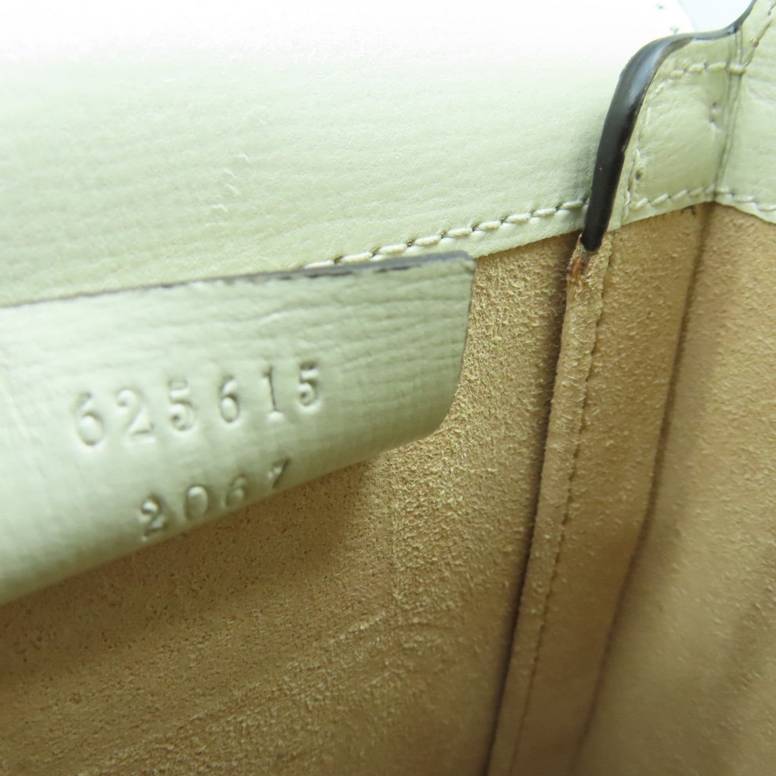 GUCCI 塗層帆布Shoulder Bag金扣肩背袋白色/啡色