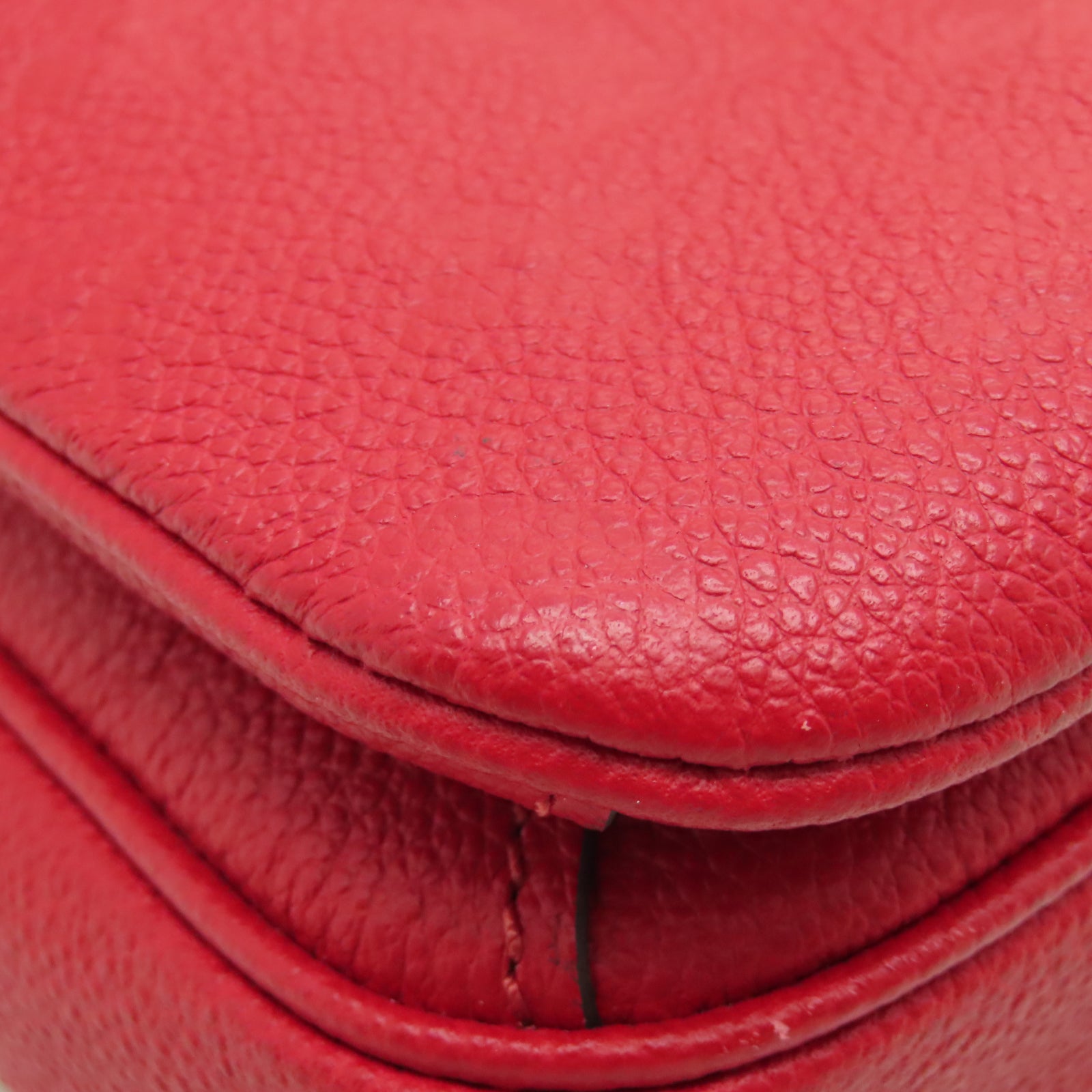 LOUIS VUITTON 【激減優惠】Monogram Empreinte Pochette Metis金扣肩背袋紅色
