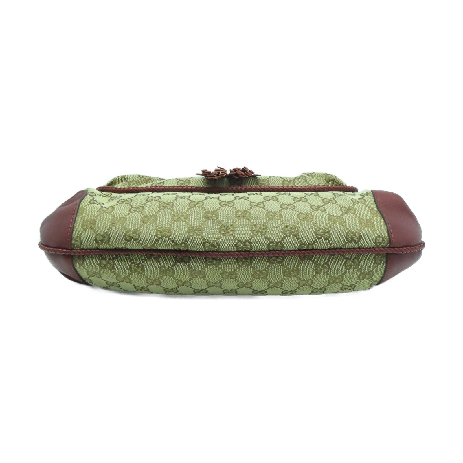 GUCCI 帆布/皮革Shoulder Bag金扣肩背袋紅色