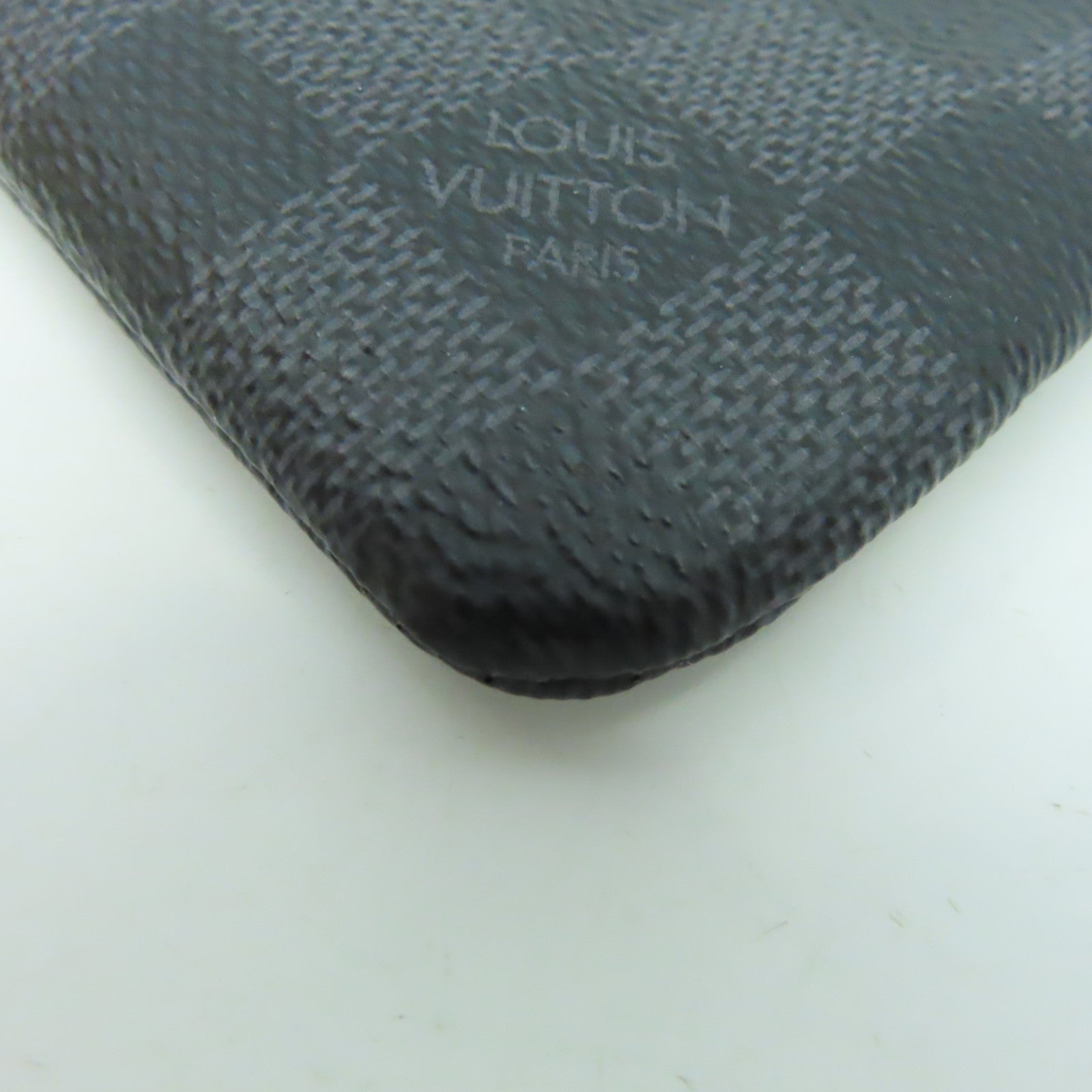 LOUIS VUITTON Damier Graphite Key Case銀扣鎖匙包/零錢包黑色