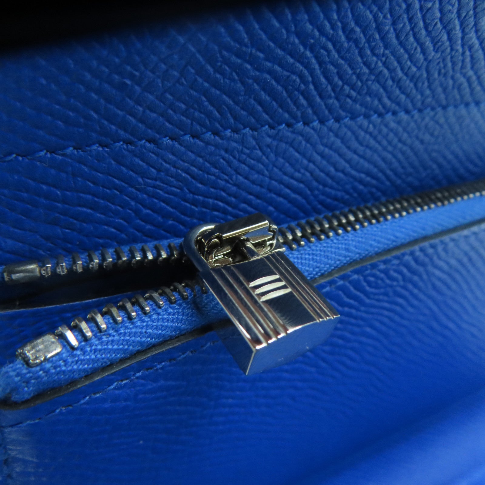 HERMES 【激減優惠】Veau Epsom皮革Kelly Wallet長錢包閃電藍色