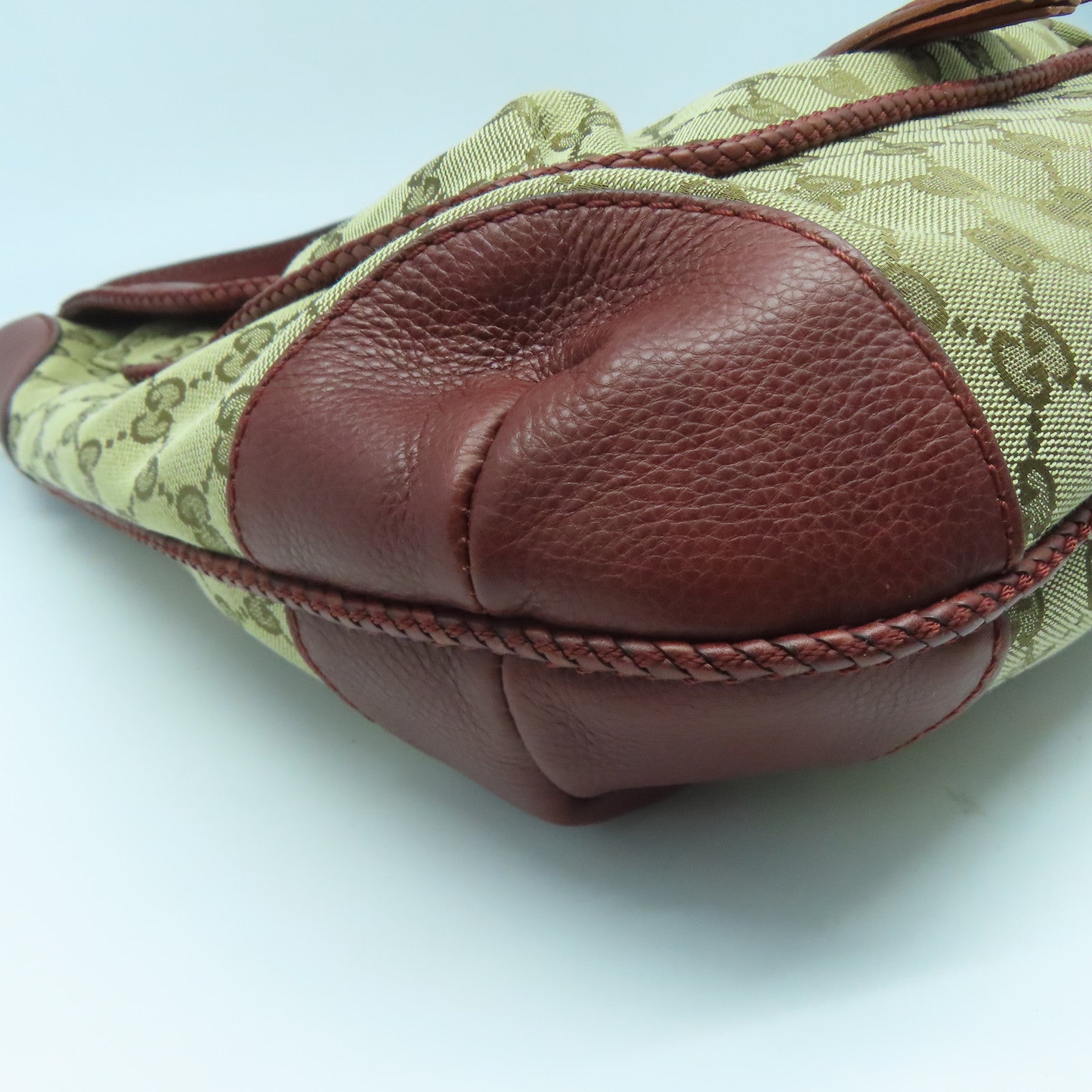 GUCCI 帆布/皮革Shoulder Bag金扣肩背袋紅色