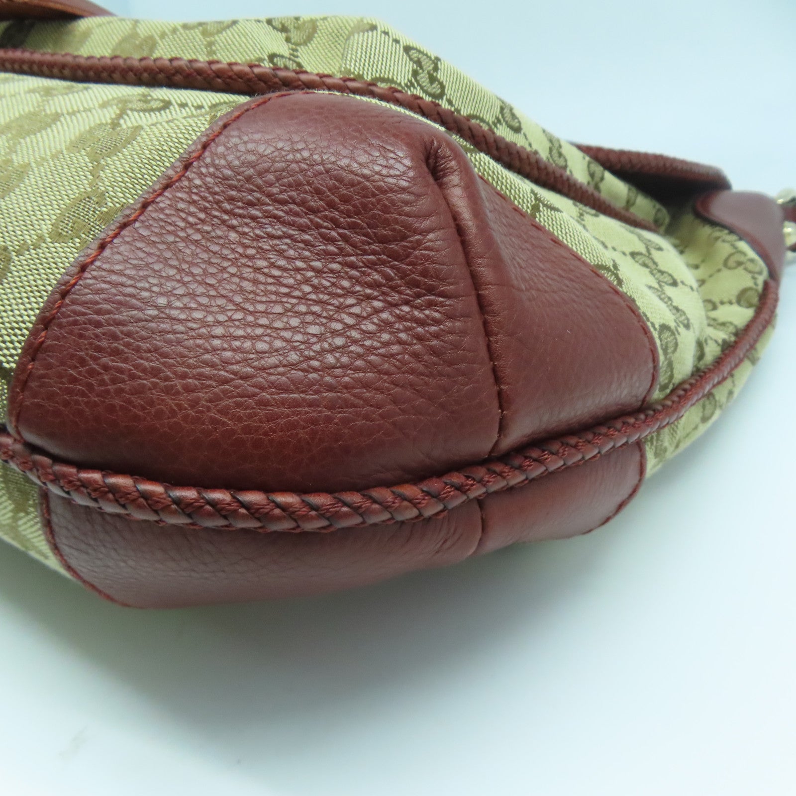 GUCCI 帆布/皮革Shoulder Bag金扣肩背袋紅色