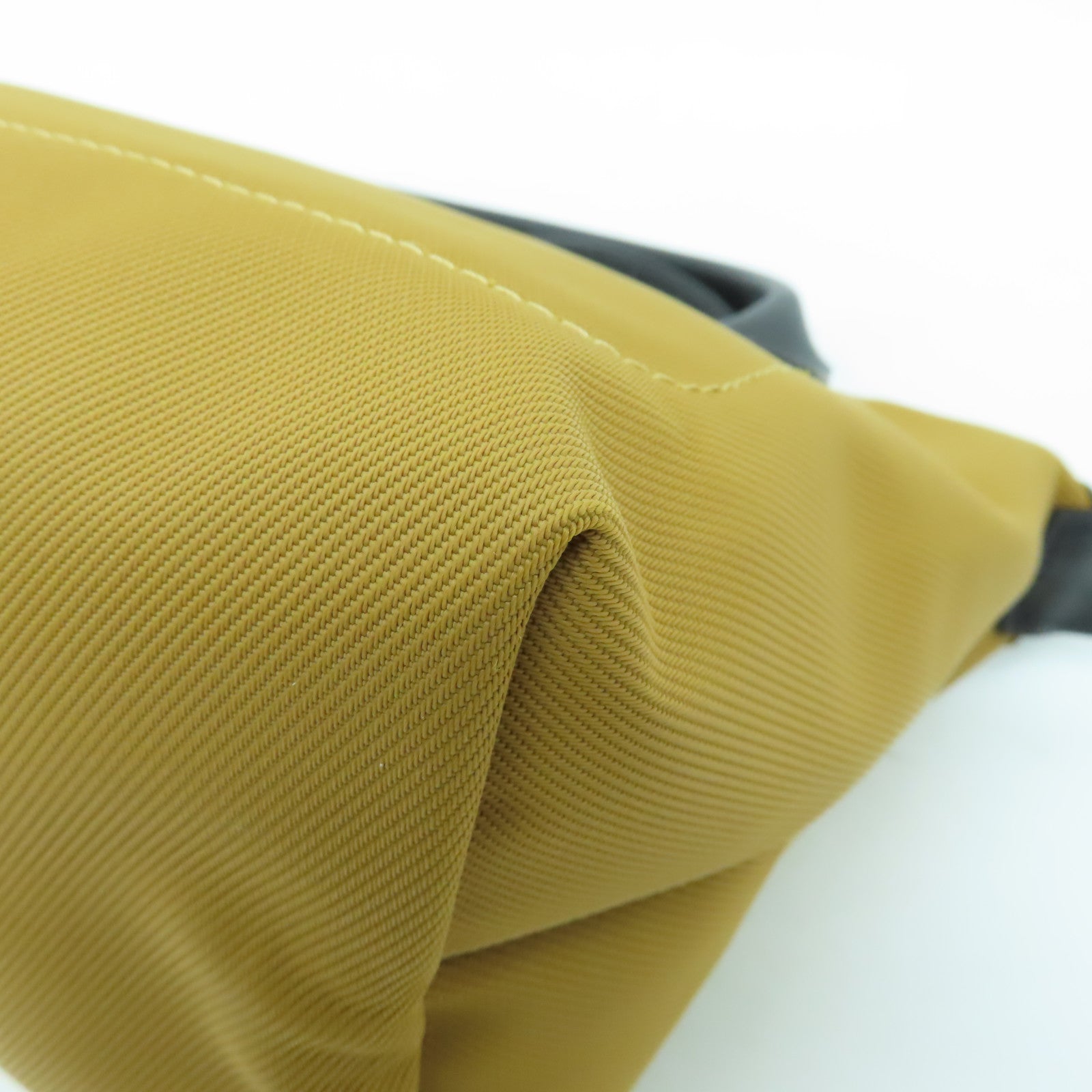 Longchamp 尼龍２Way Shoulder銀扣手挽肩背兩用袋卡其色/黑色
