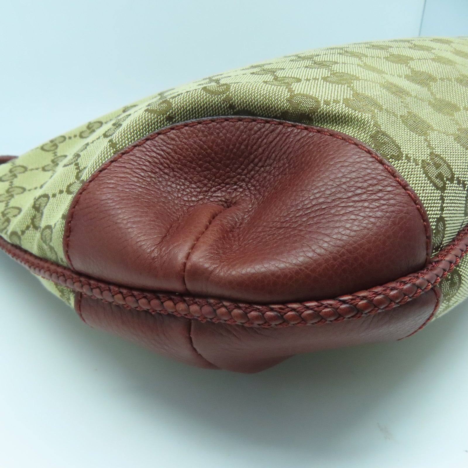 GUCCI 帆布/皮革Shoulder Bag金扣肩背袋紅色