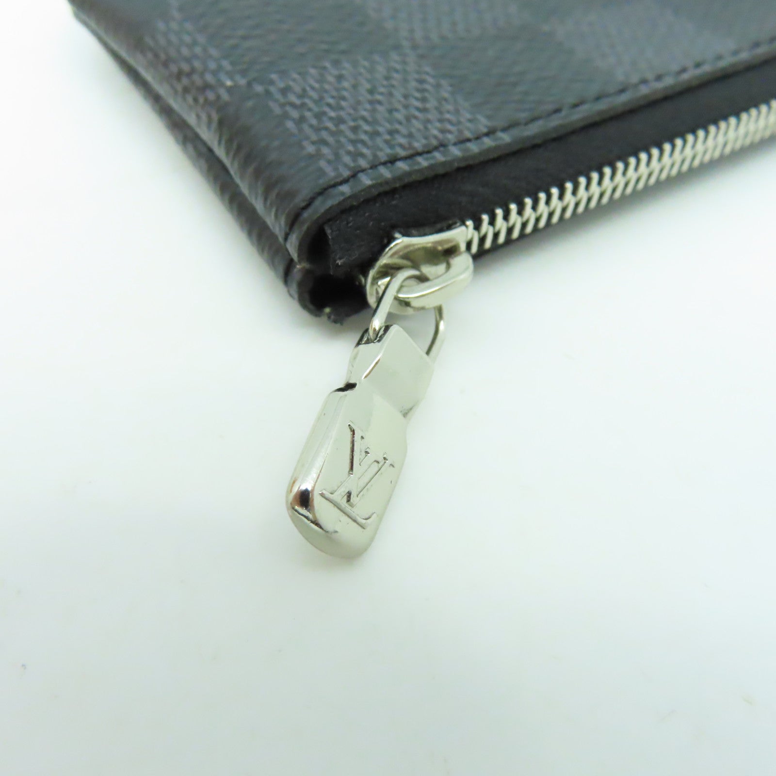 LOUIS VUITTON Damier Graphite Key Case銀扣鎖匙包/零錢包黑色