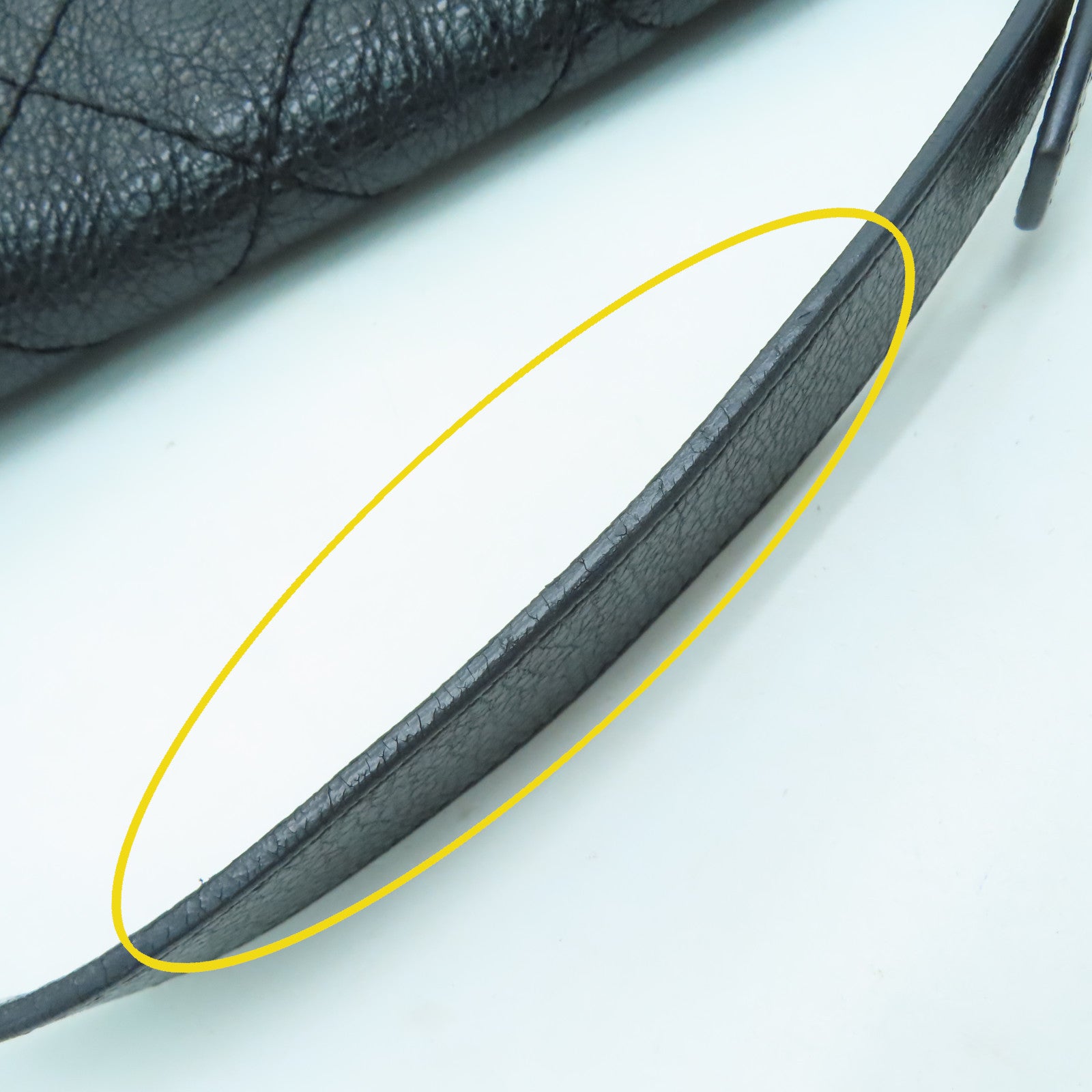 CHANEL 菱格牛皮皮革Shoulder Bag銀扣肩背袋黑色