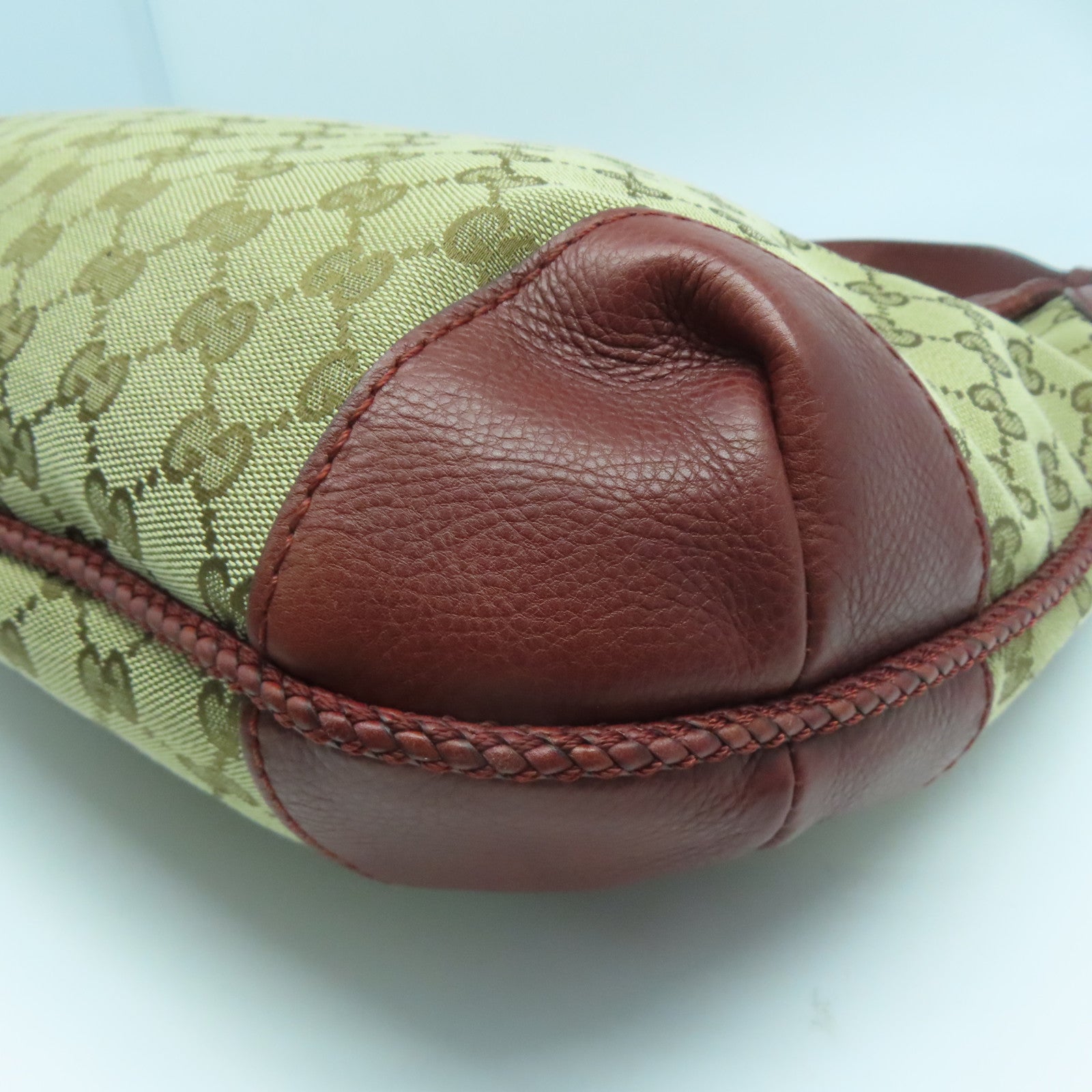 GUCCI 帆布/皮革Shoulder Bag金扣肩背袋紅色