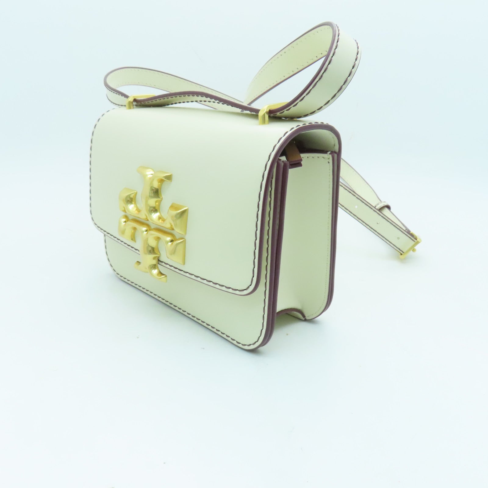 Tory Burch 牛皮皮革Shoulder Bag金扣肩背袋白色