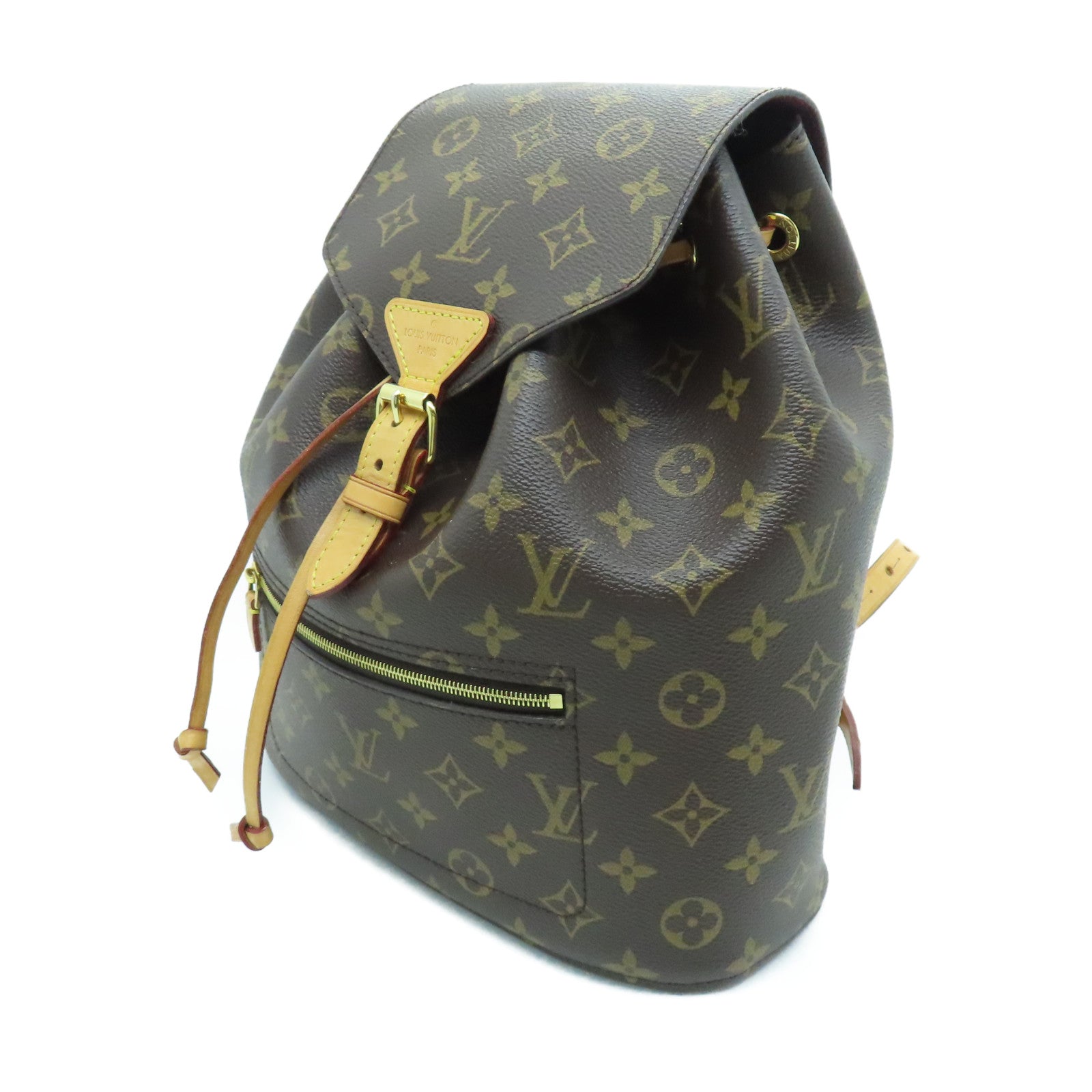 LOUIS VUITTON 【激減優惠】Monogram Montsouris MM金扣背包啡色